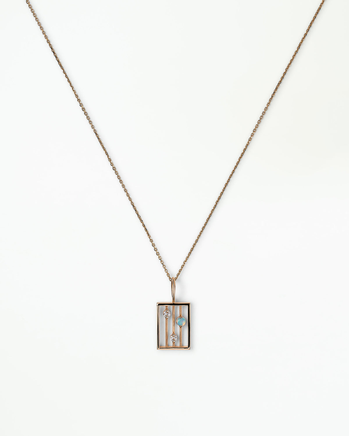 Opal and Diamond Drift Pendant