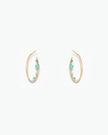 Opal and Diamond Inverted Hoop Earring