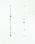 Opal and Diamond Linear Chain Earrings
