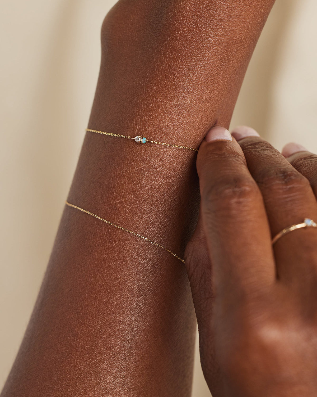 Opal and Diamond Two-Step Bracelet