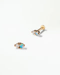 Opal and Diamond Two-Step Flat Back Earring