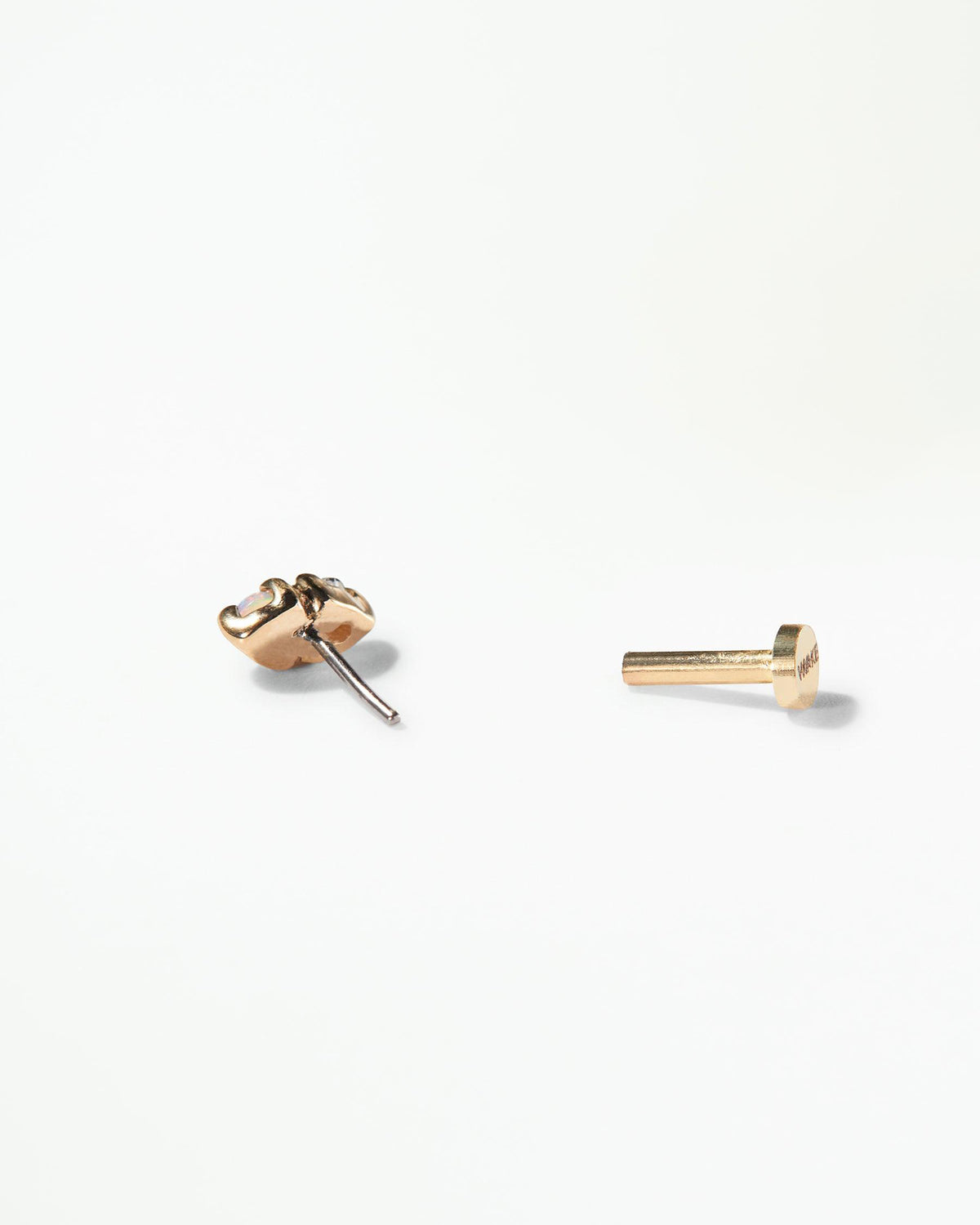 Opal and Diamond Two-Step Flat Back Earring