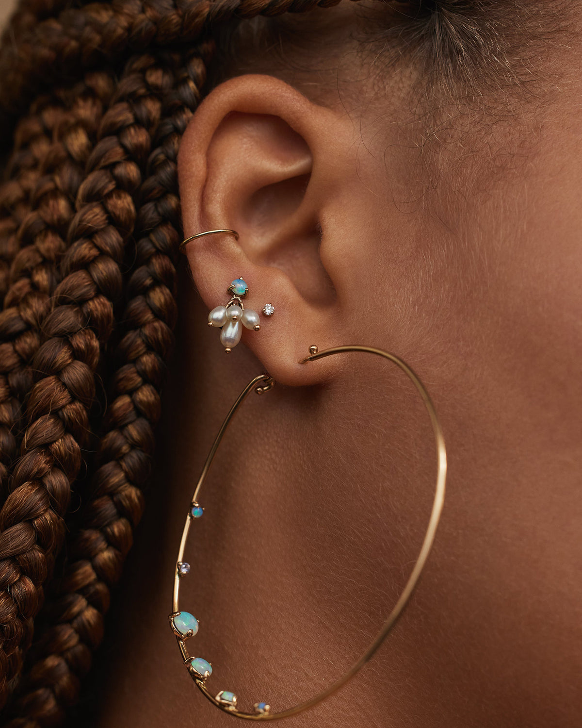 Opal and Pearl Cloudburst Earring