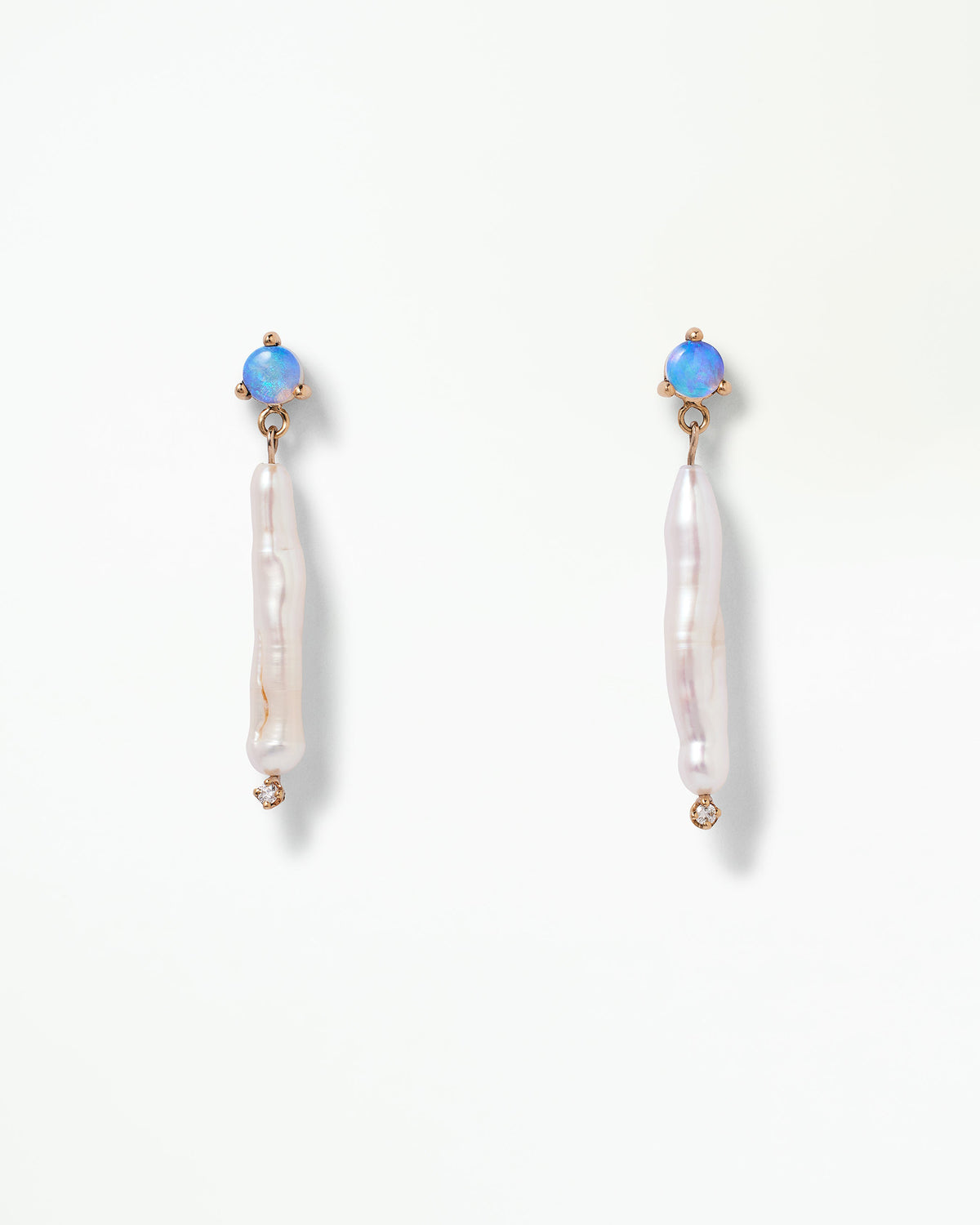 Opal and Stem Pearl Earring