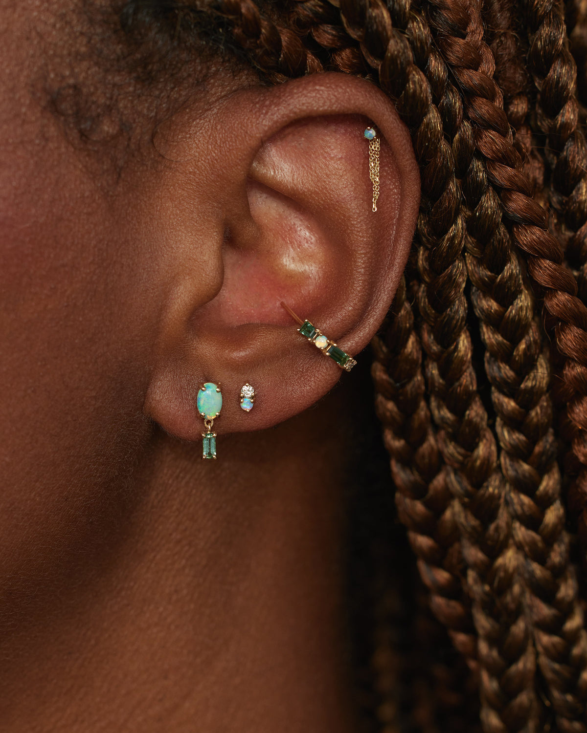 Opal and Tourmaline Stela Earring