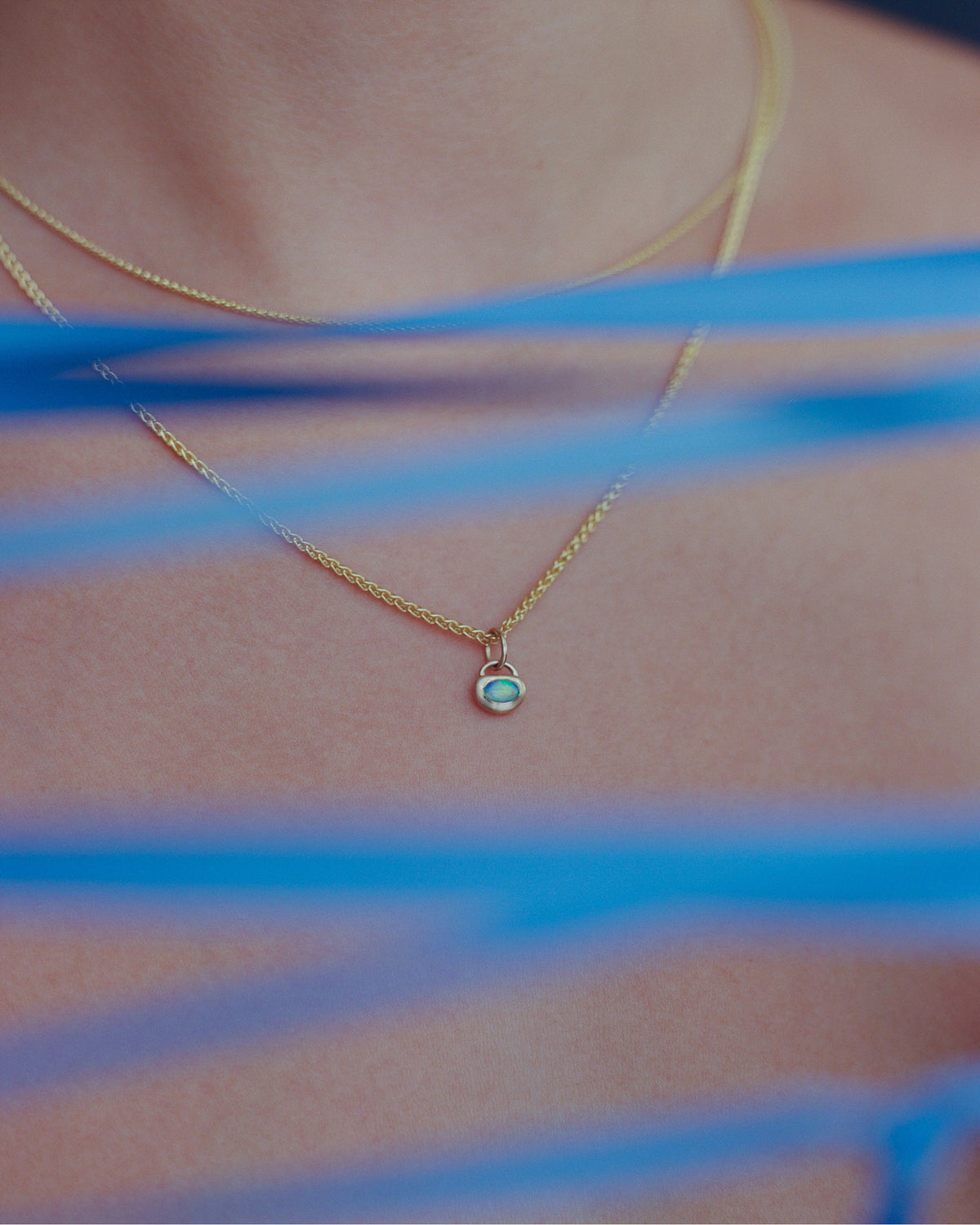 Opal Heart Charm