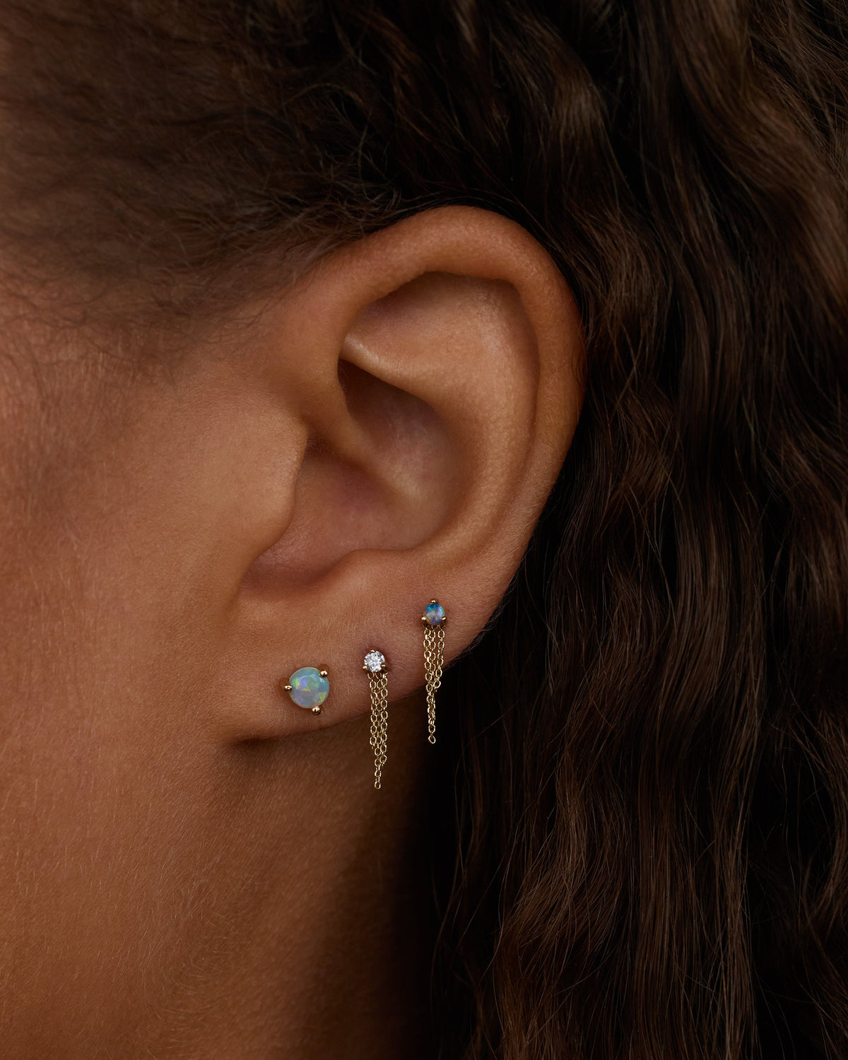 Opal Mist Flat Back Earring