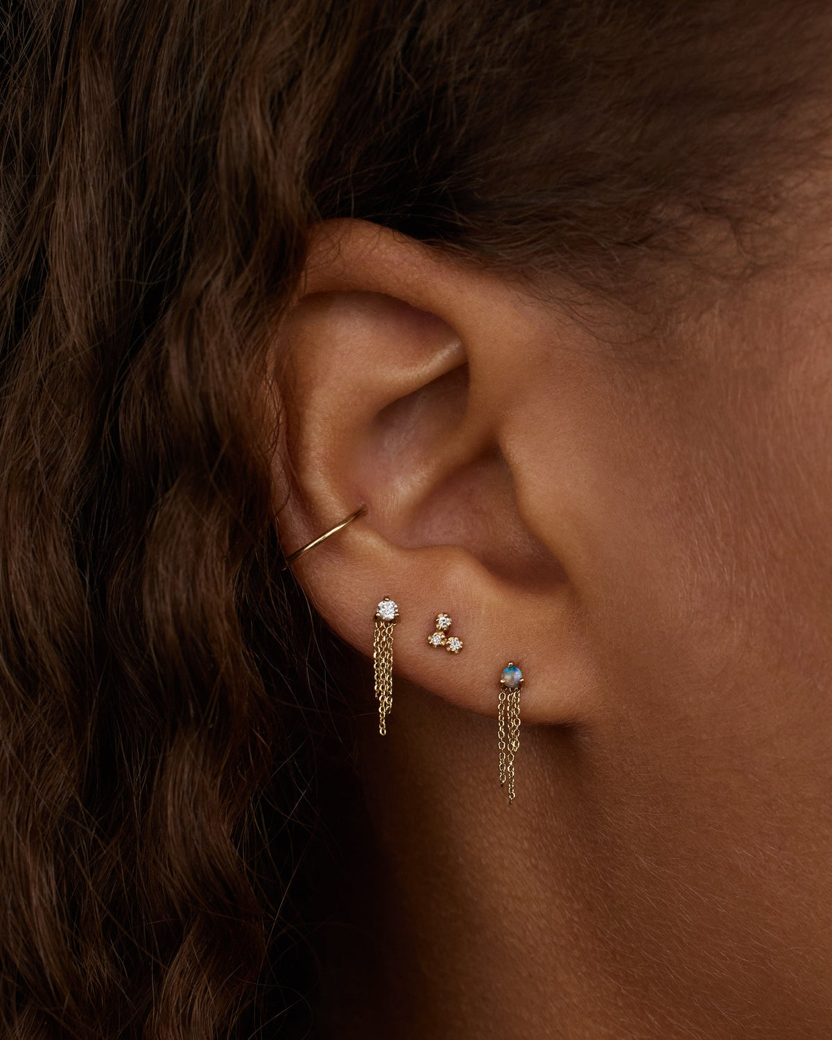 Opal Mist Flat Back Earring