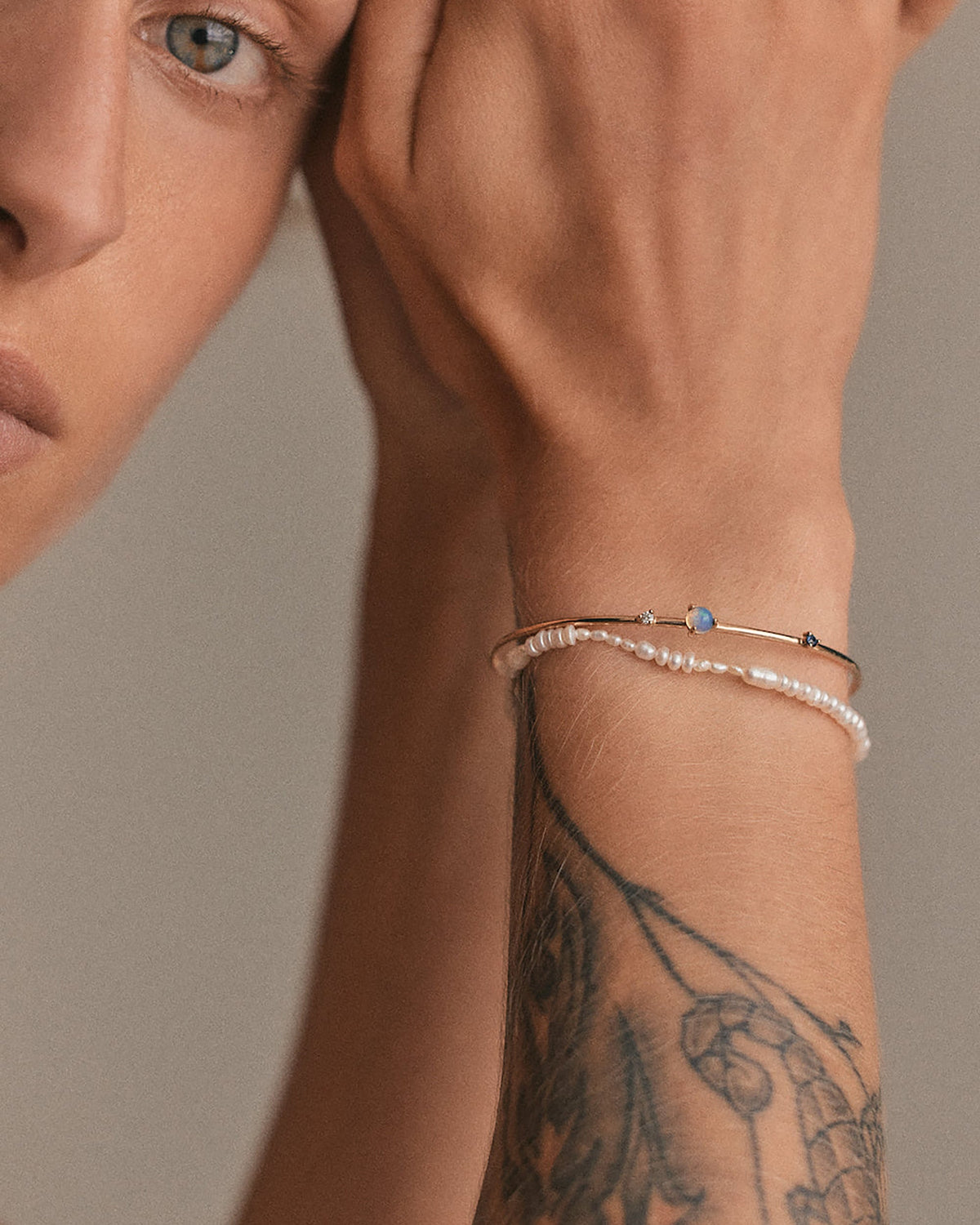 Opal Three-Stone Cuff Bracelet