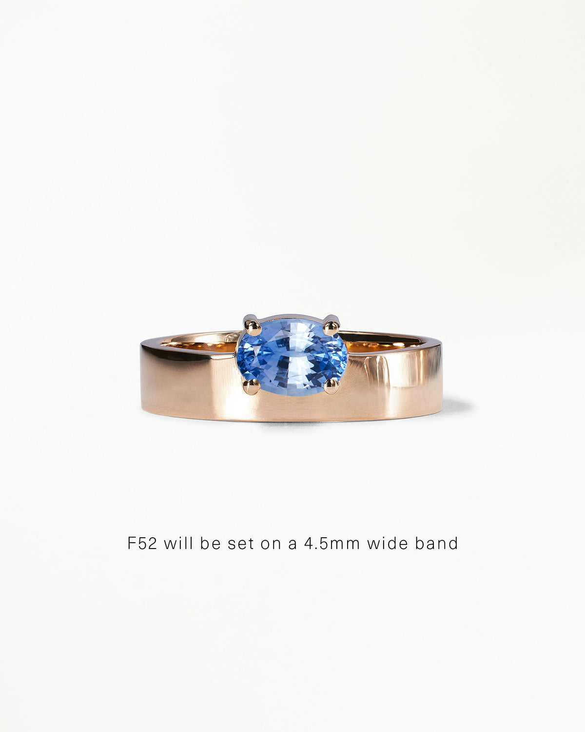 Horizontal Oval Cut Gemstone Monolith Ring