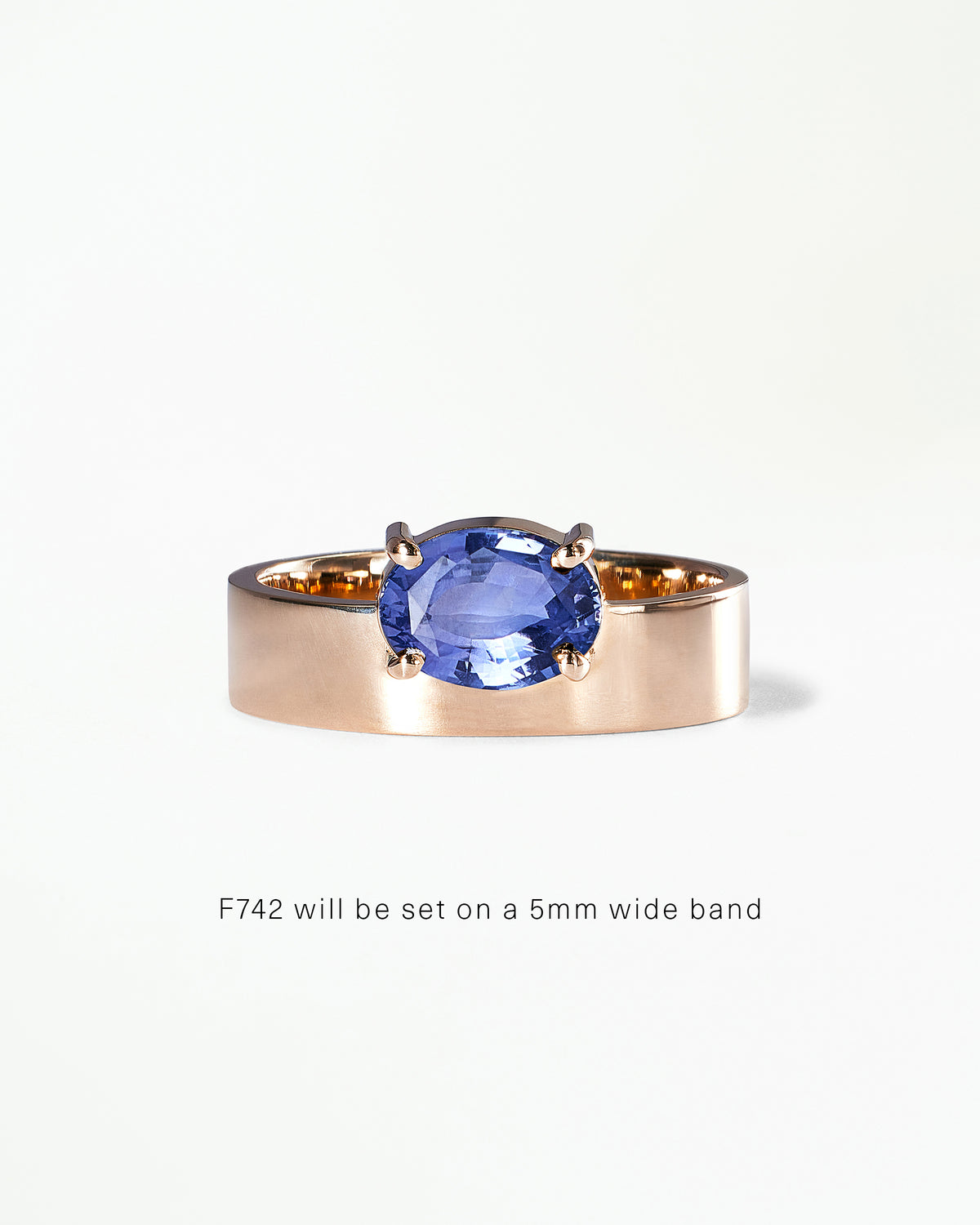 Horizontal Oval Cut Gemstone Monolith Ring