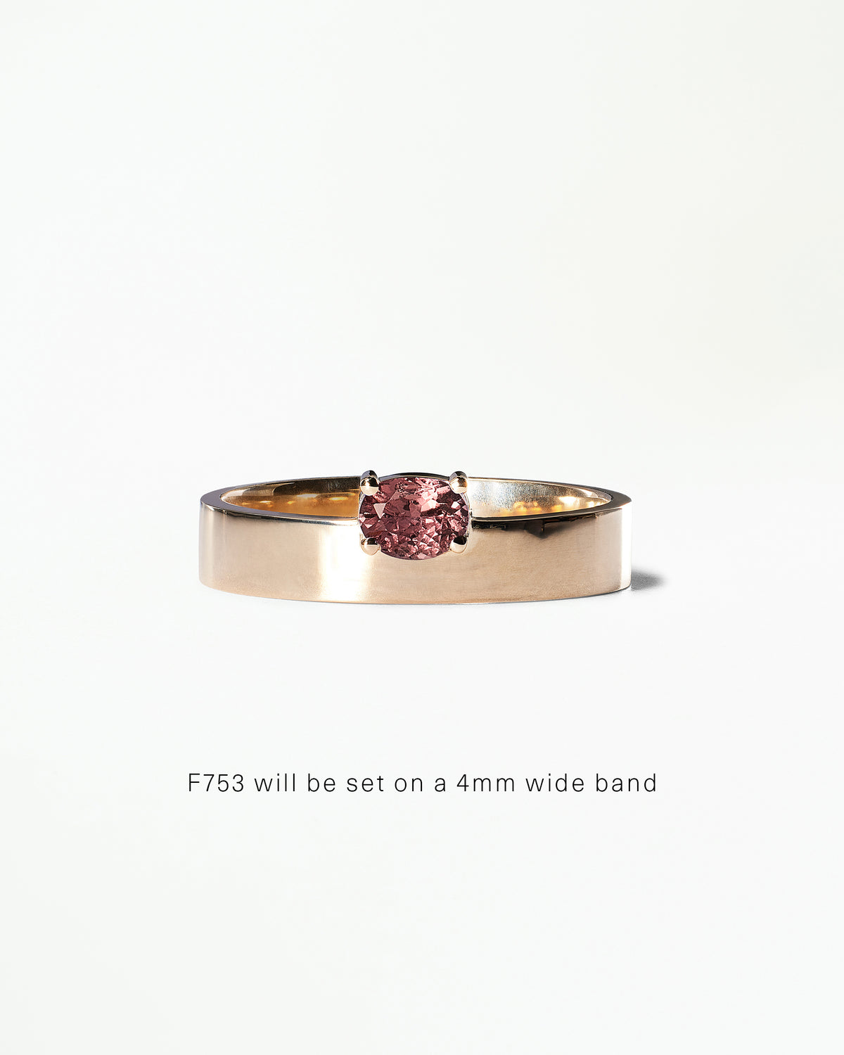 Horizontal Oval Cut Gemstone Monolith Ring