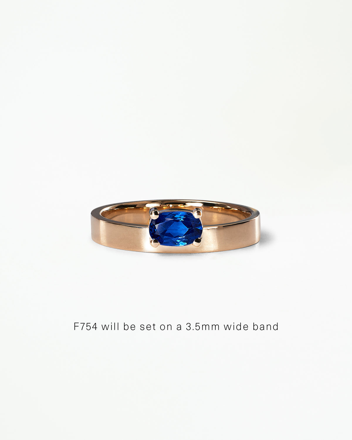 Horizontal Oval Cut Gemstone Monolith Ring