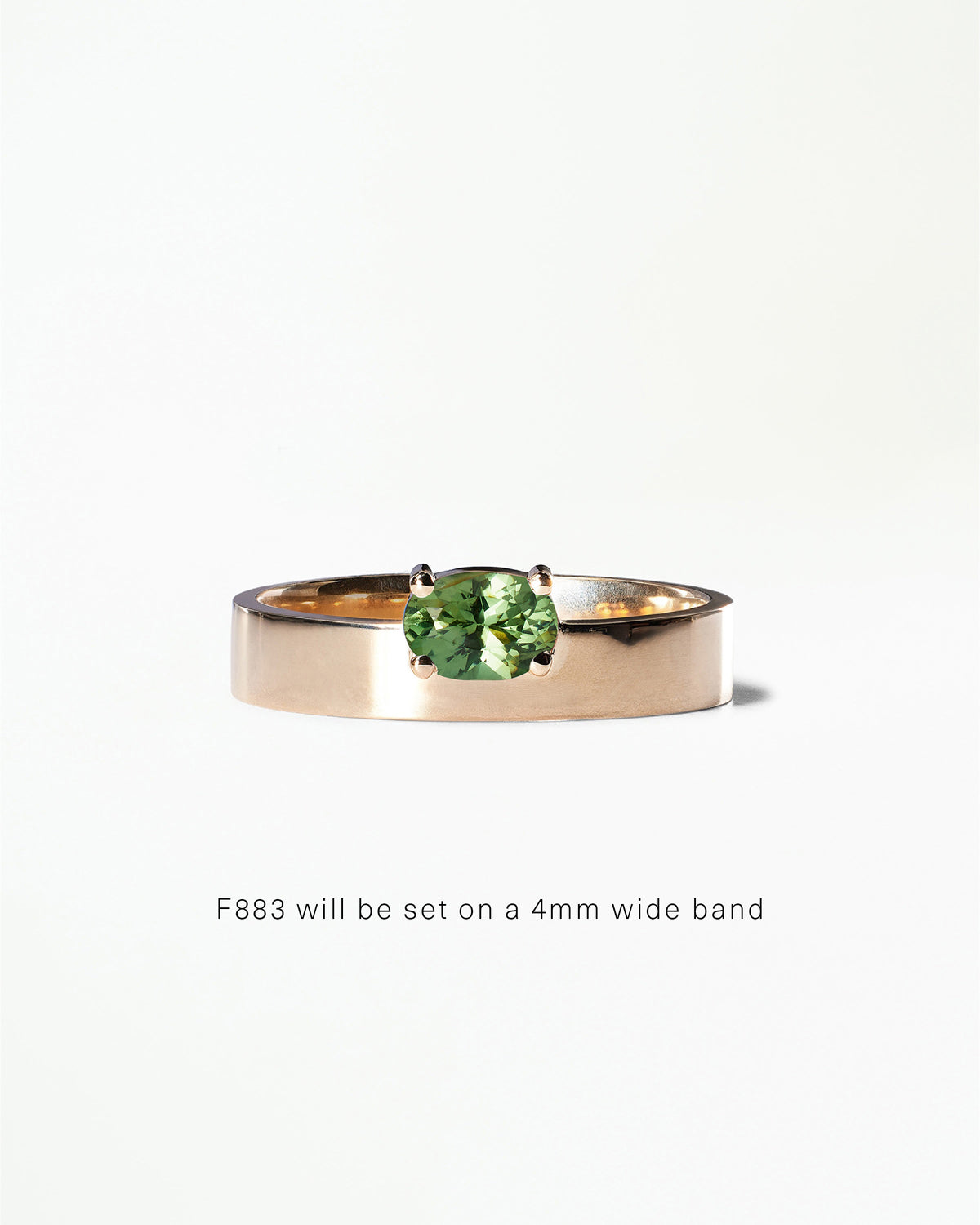 Horizontal Oval Cut Gemstone Monolith Ring