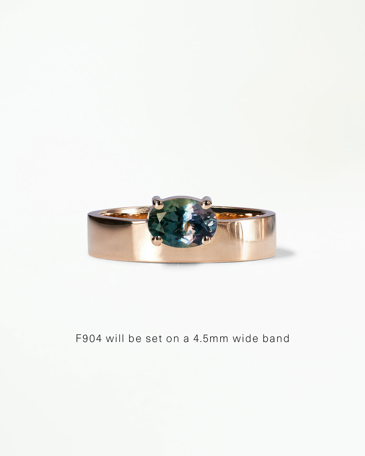 Horizontal Oval Cut Gemstone Monolith Ring