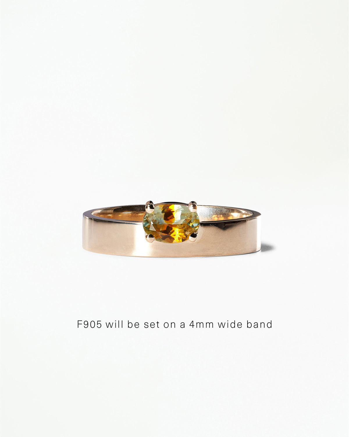 Horizontal Oval Cut Gemstone Monolith Ring