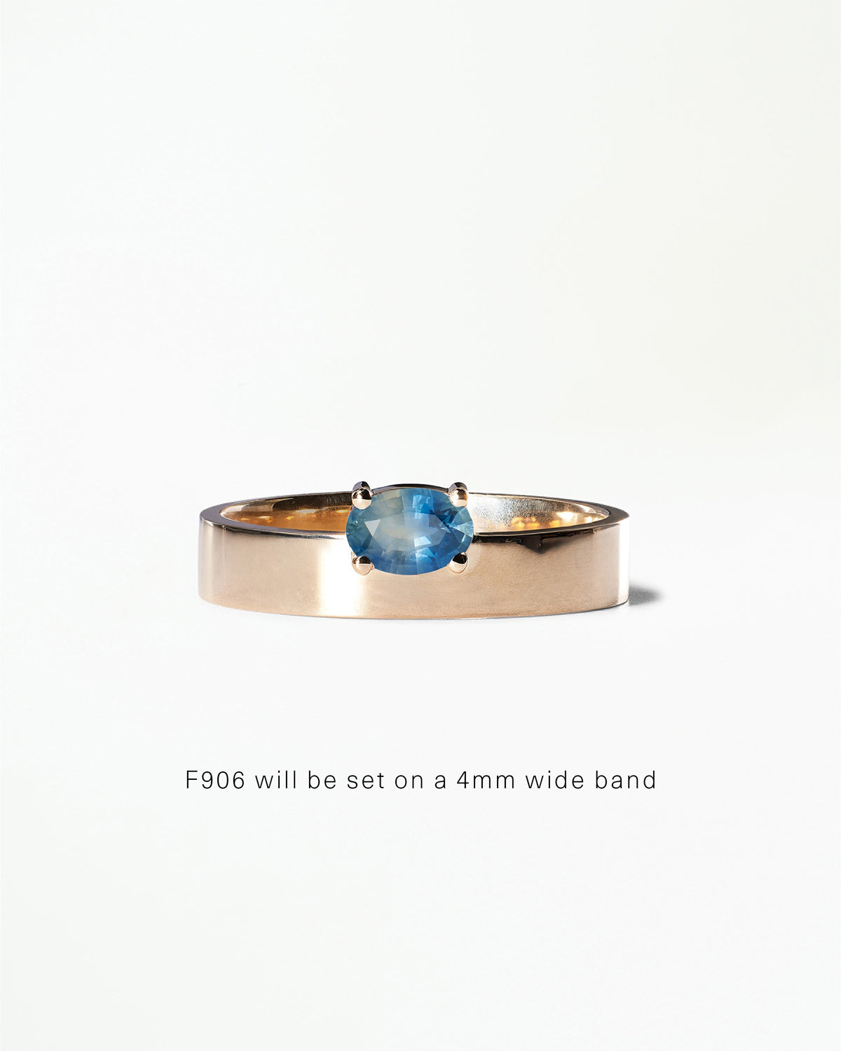 Horizontal Oval Cut Gemstone Monolith Ring