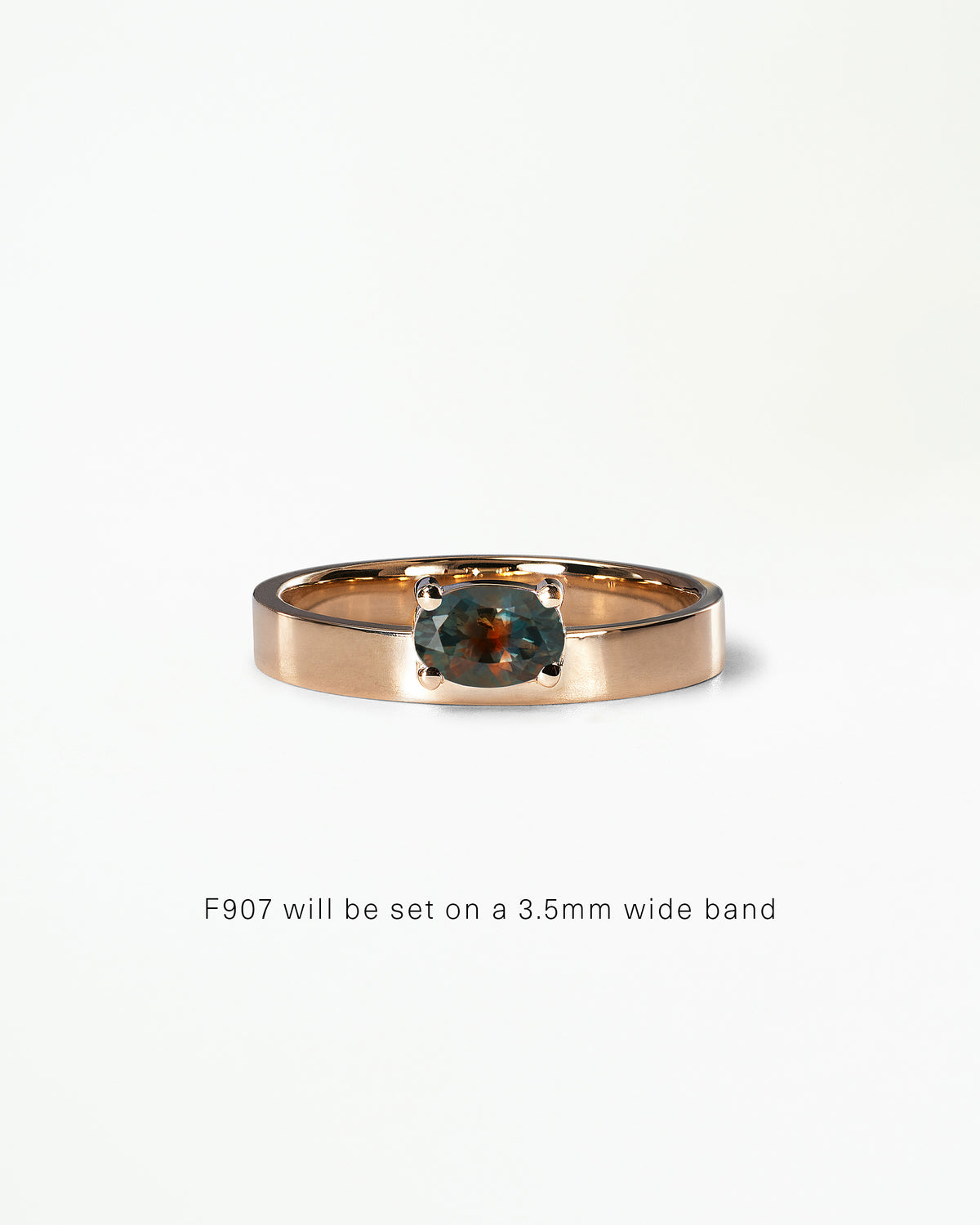 Horizontal Oval Cut Gemstone Monolith Ring