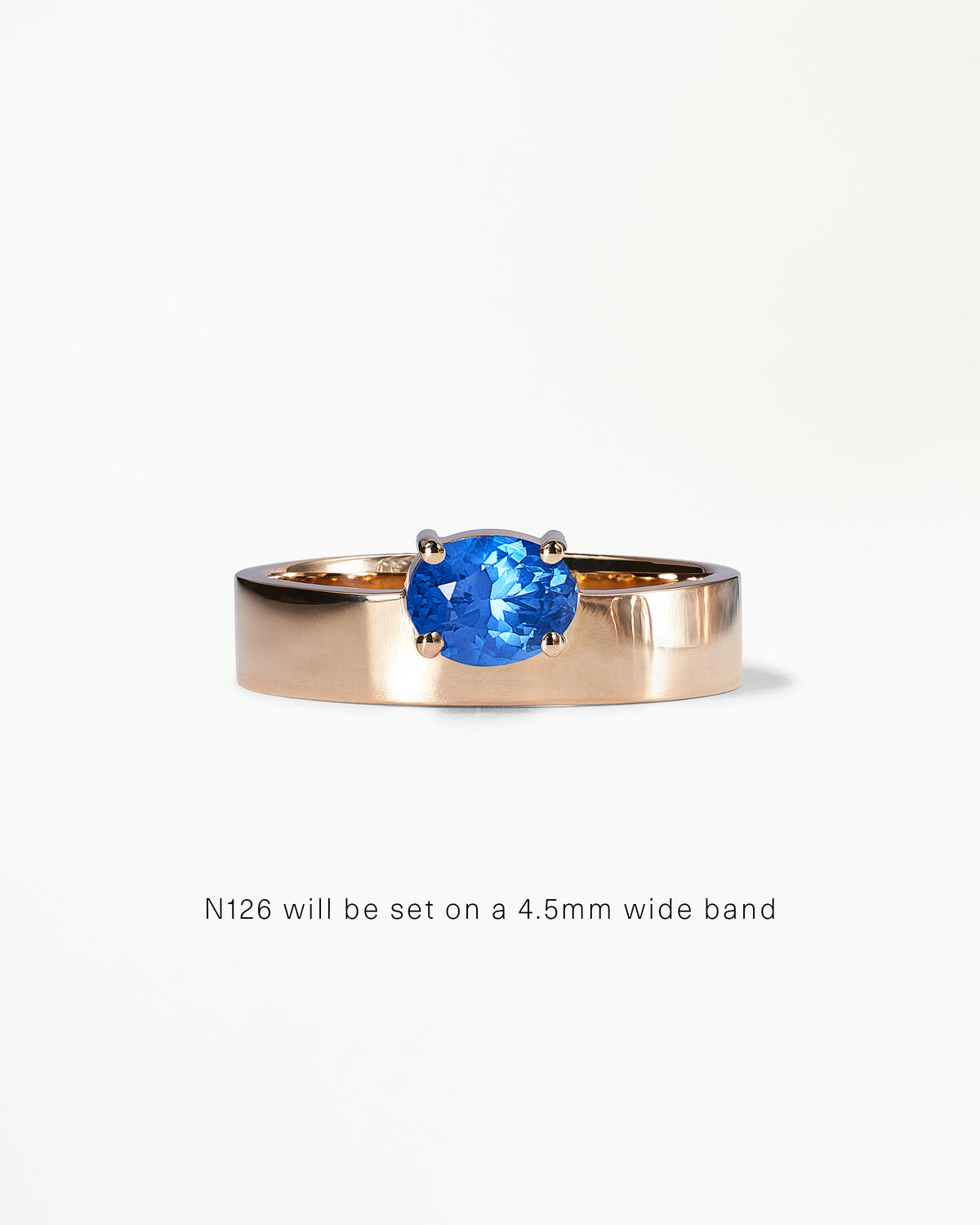 Horizontal Oval Cut Gemstone Monolith Ring
