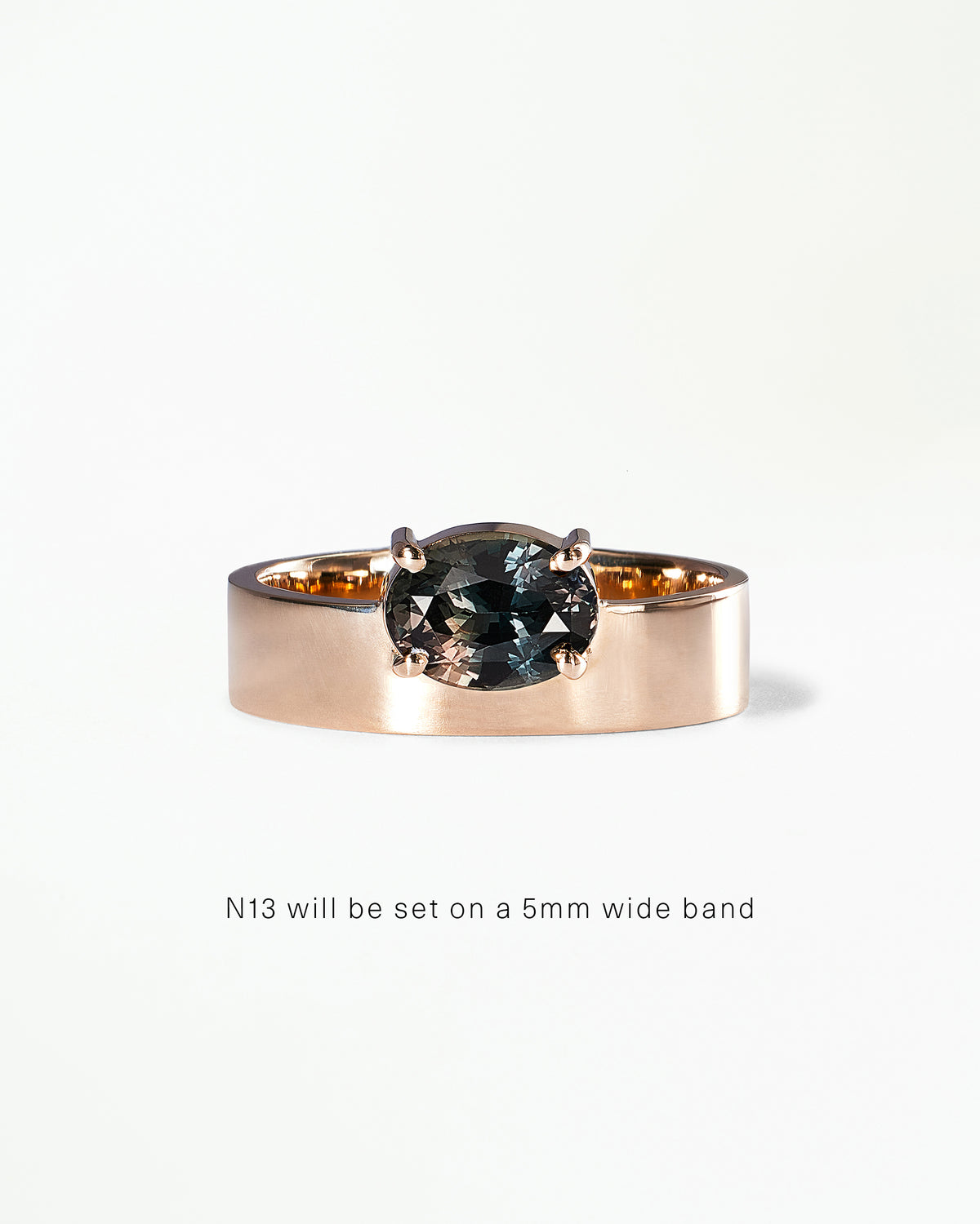 Horizontal Oval Cut Gemstone Monolith Ring