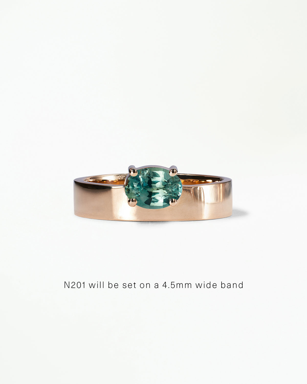 Horizontal Oval Cut Gemstone Monolith Ring