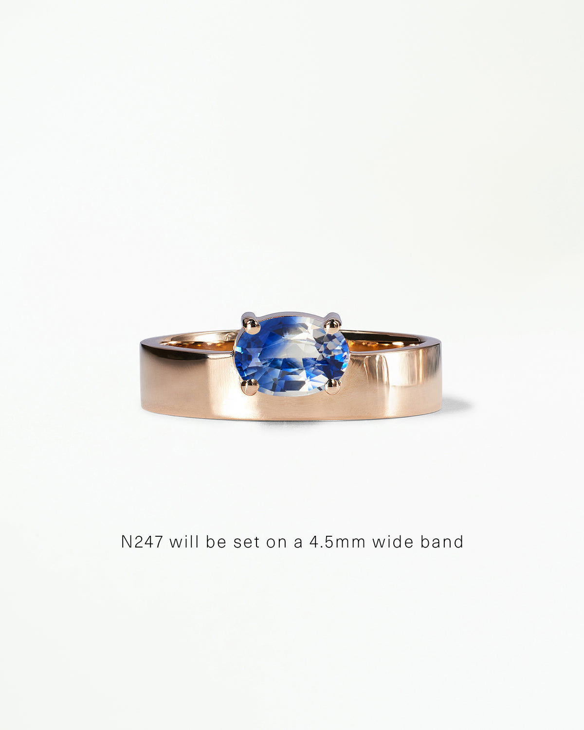 Horizontal Oval Cut Gemstone Monolith Ring