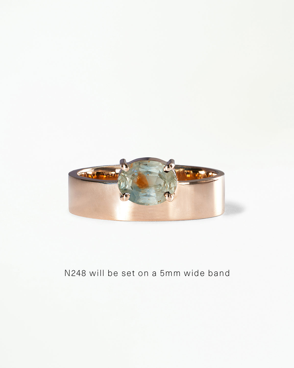 Horizontal Oval Cut Gemstone Monolith Ring