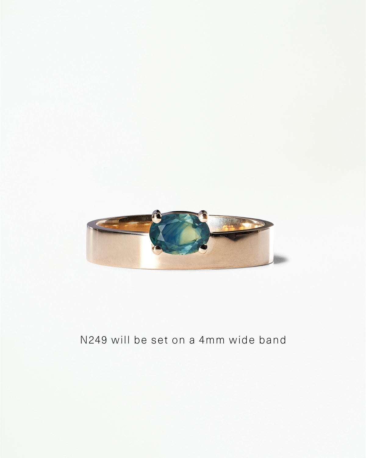 Horizontal Oval Cut Gemstone Monolith Ring
