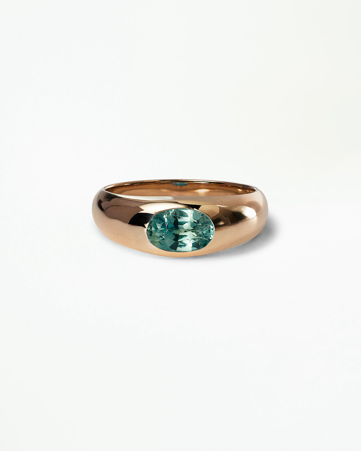 Oval Cut Gemstone Soft Signet Ring