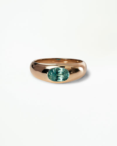 Oval Cut Gemstone Soft Signet Ring