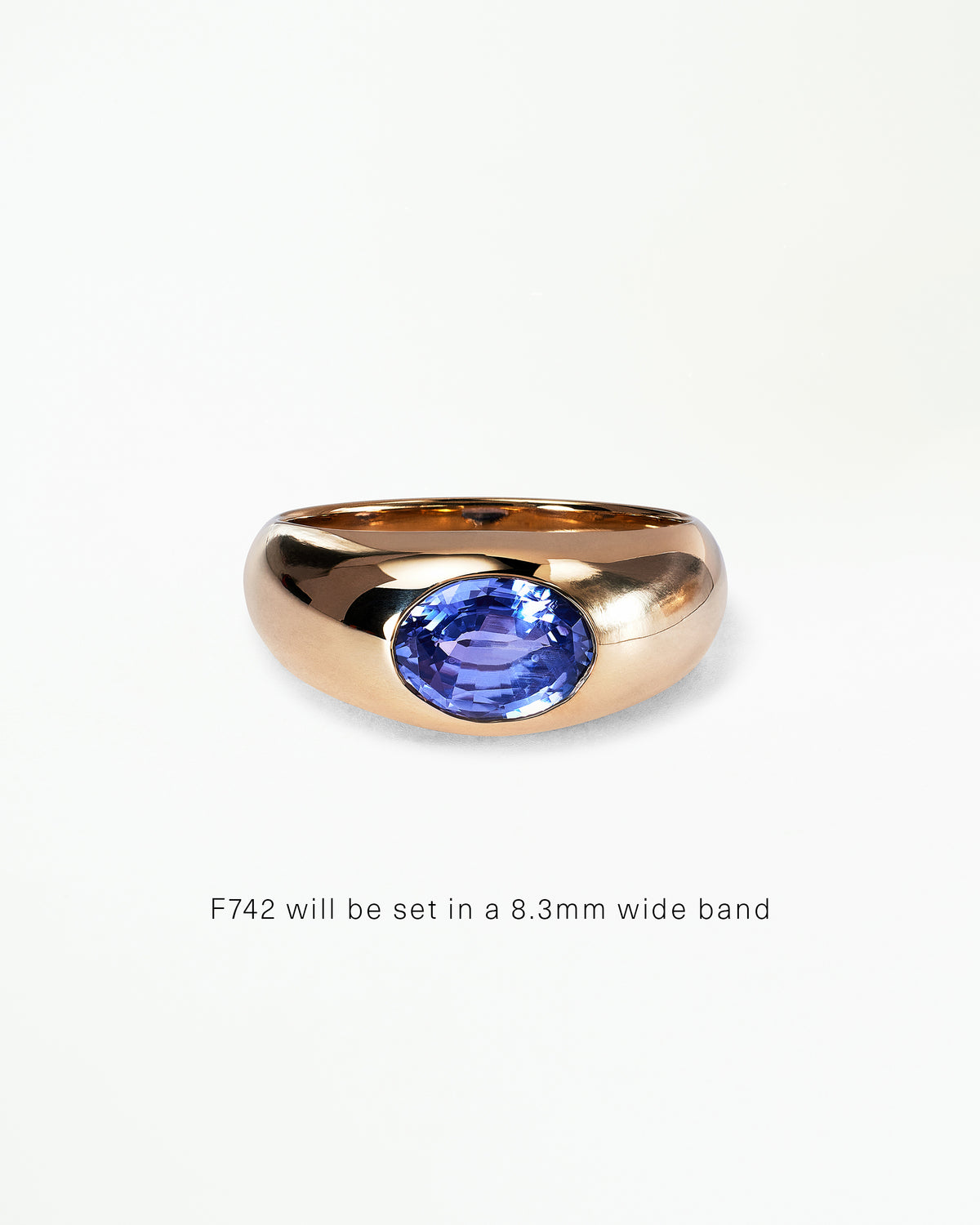 Oval Cut Gemstone Soft Signet Ring