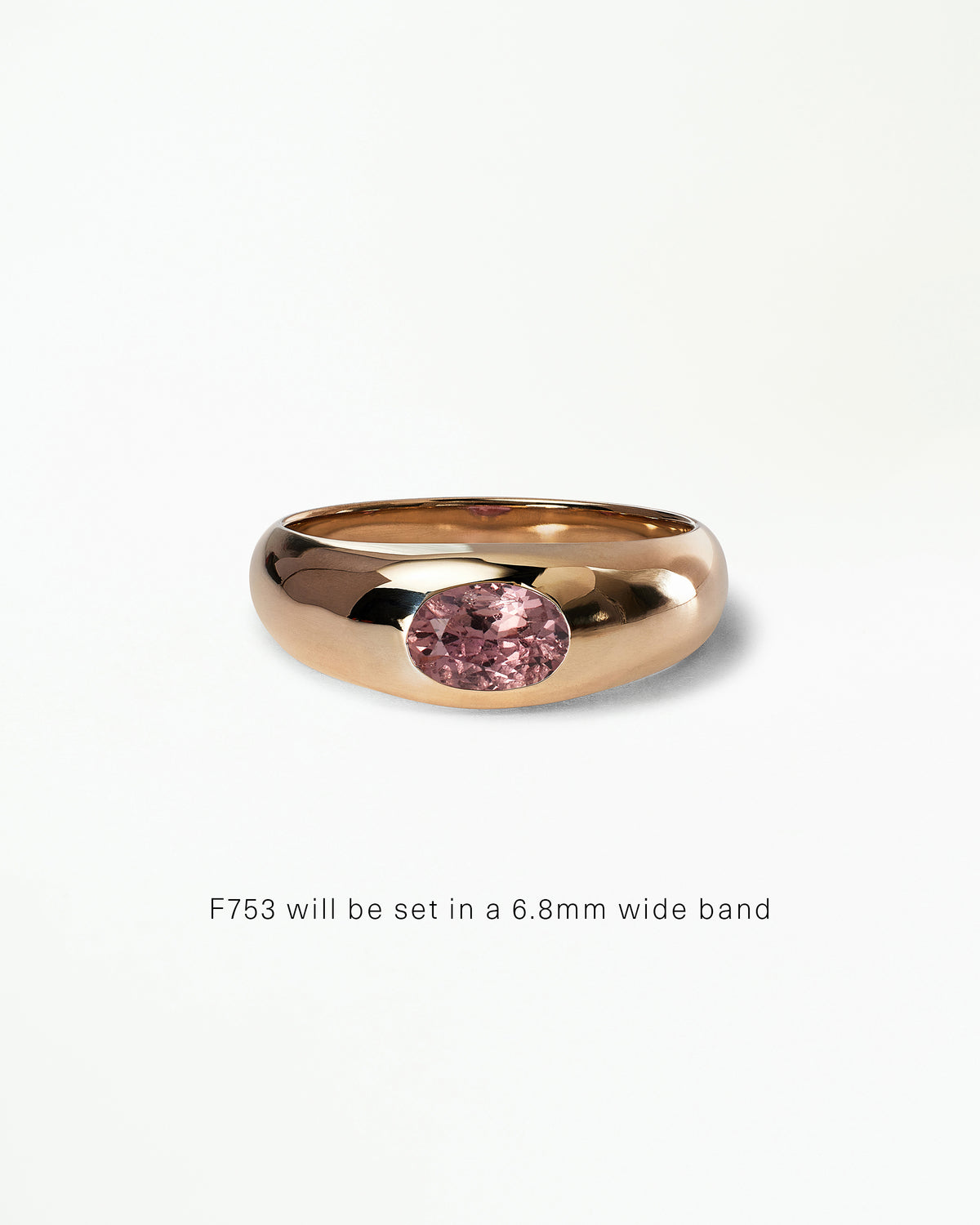 Oval Cut Gemstone Soft Signet Ring