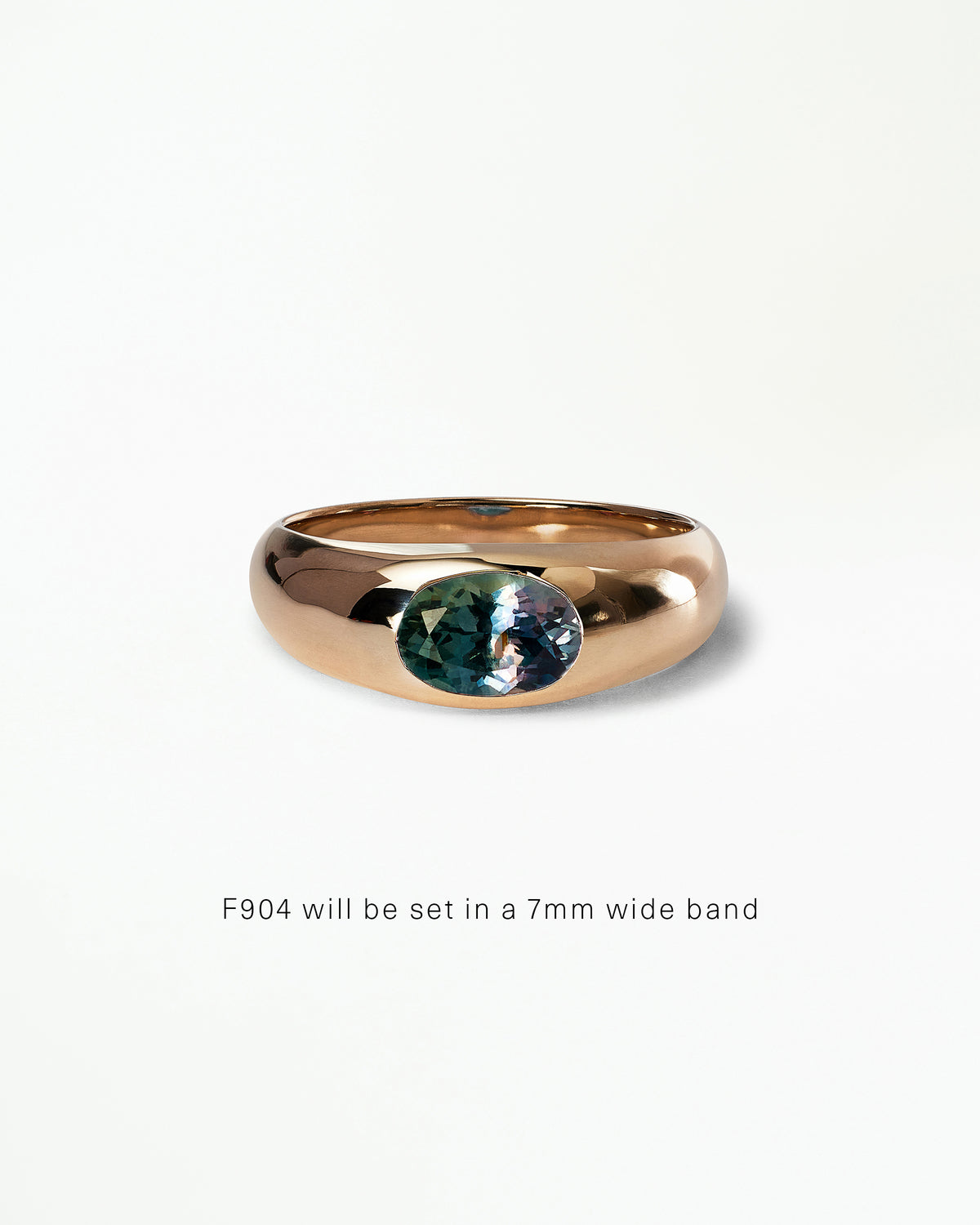 Oval Cut Gemstone Soft Signet Ring