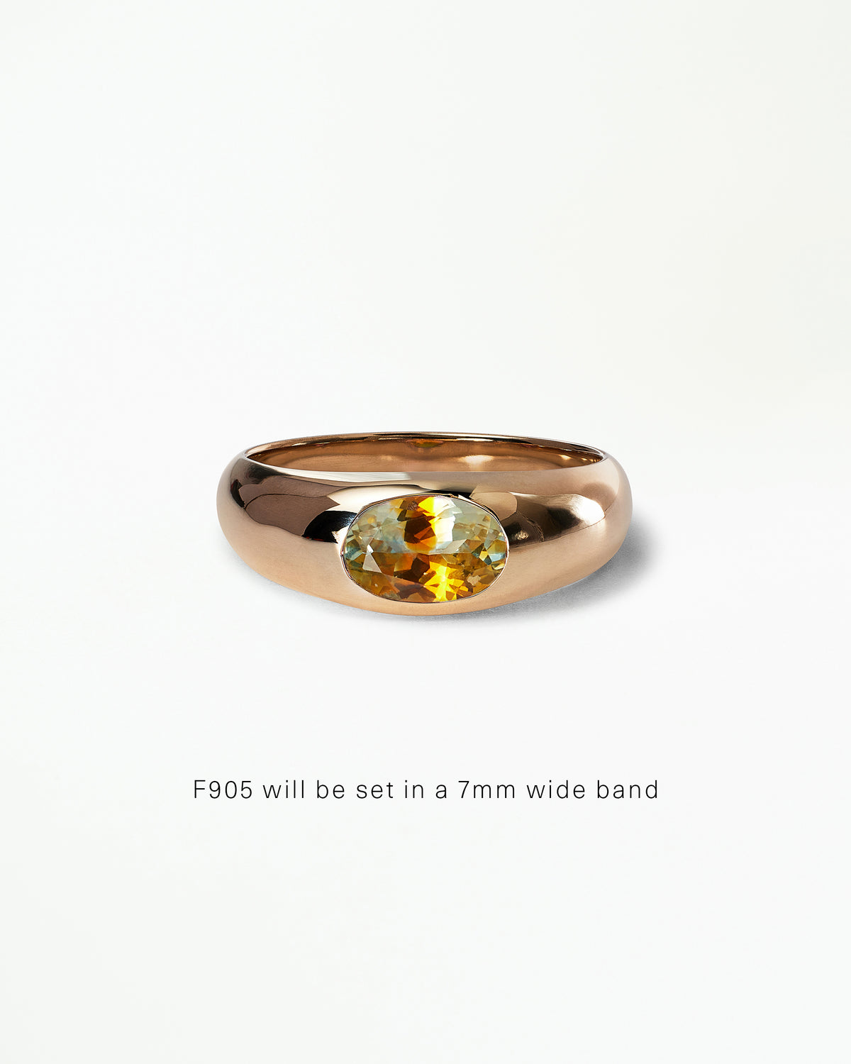 Oval Cut Gemstone Soft Signet Ring