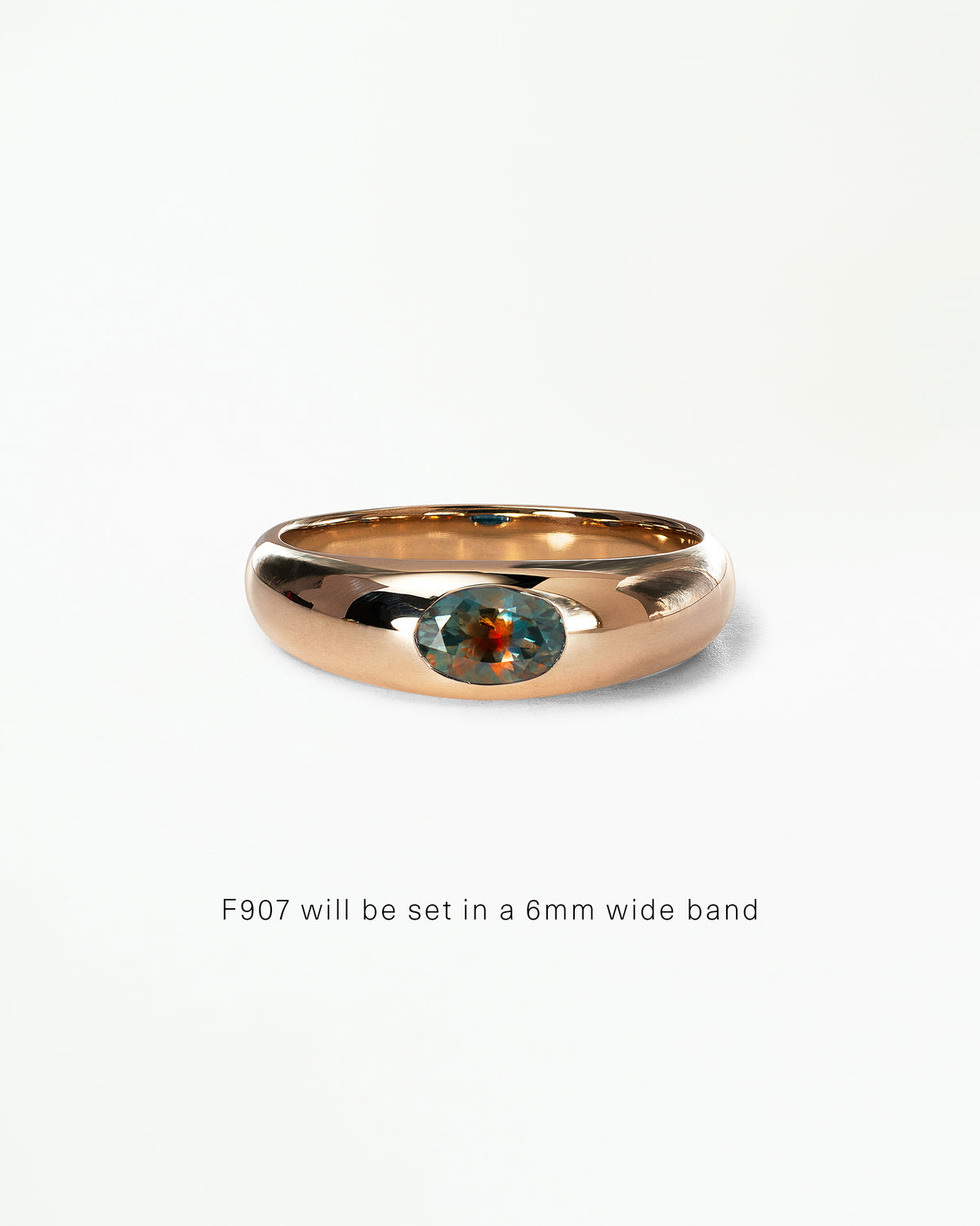 Oval Cut Gemstone Soft Signet Ring