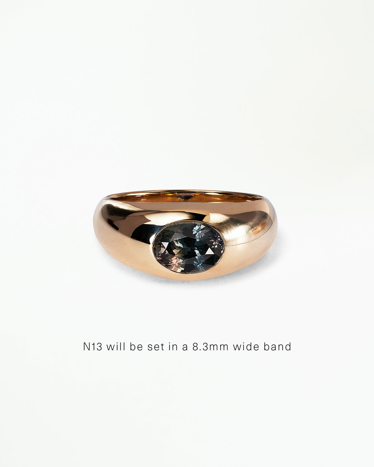Oval Cut Gemstone Soft Signet Ring