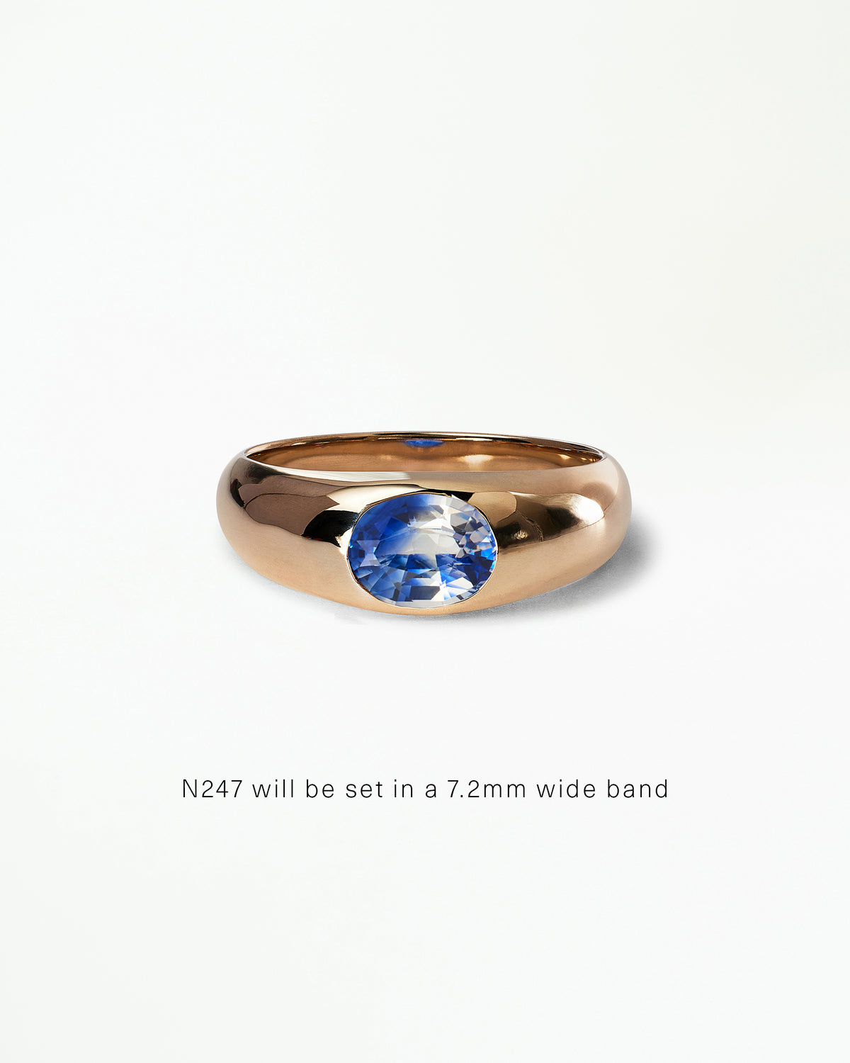 Oval Cut Gemstone Soft Signet Ring