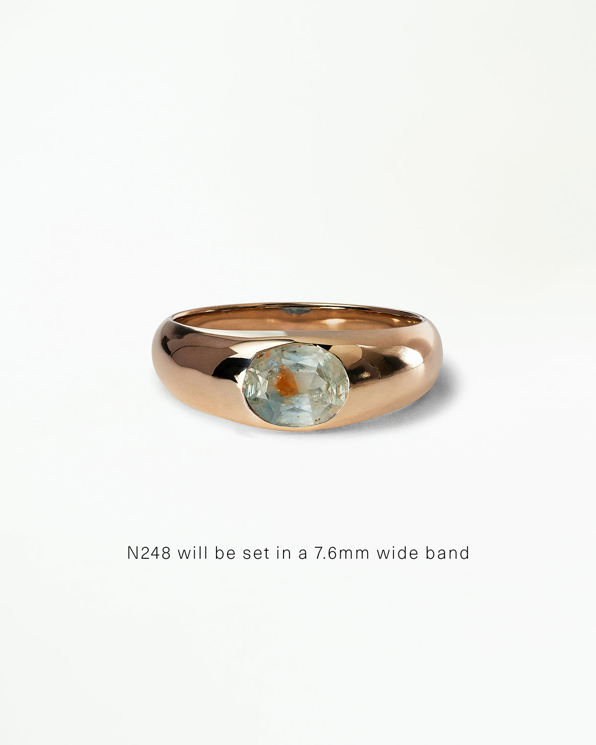 Oval Cut Gemstone Soft Signet Ring