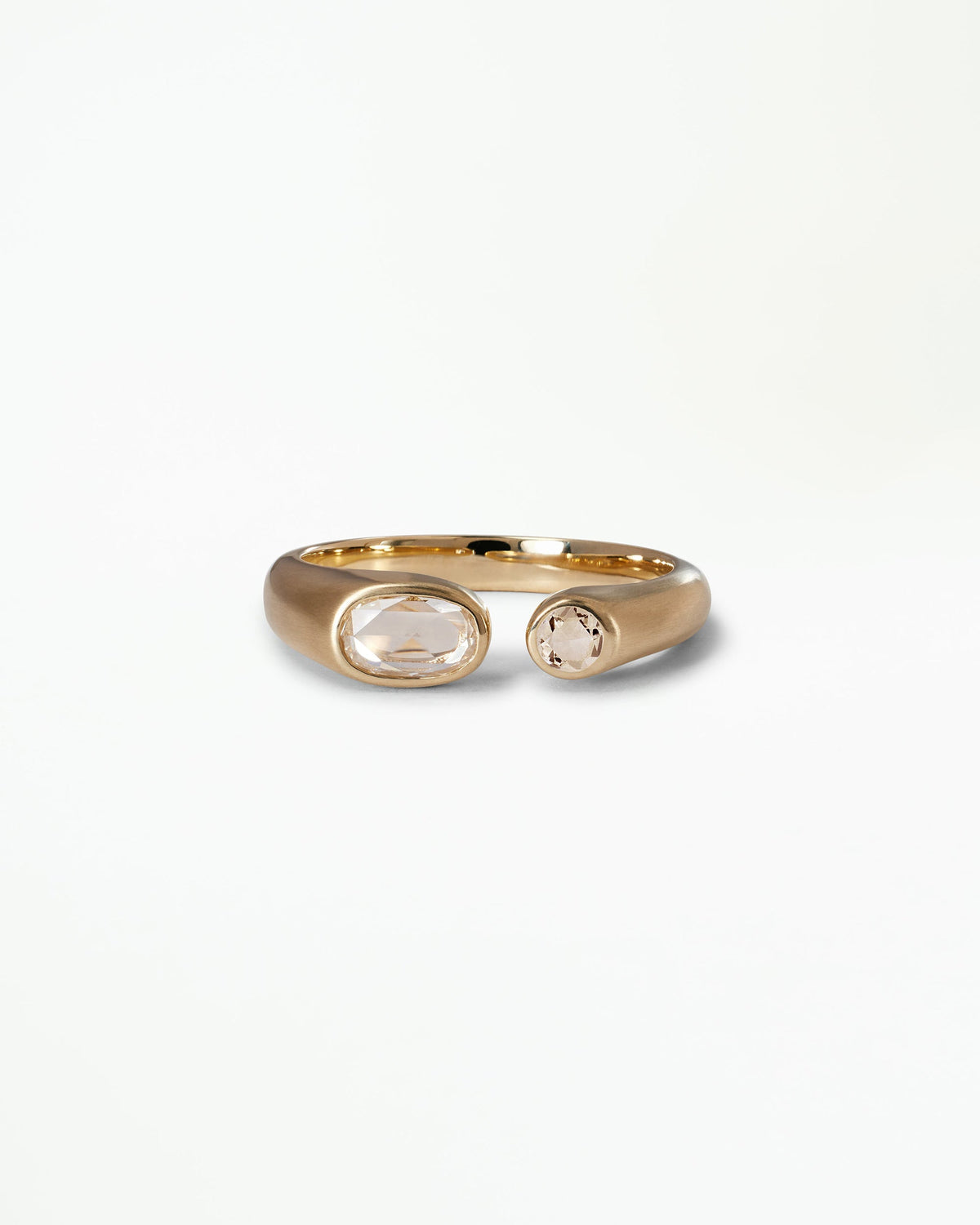 Oval Rose Cut Diamond Dyad Signet Ring