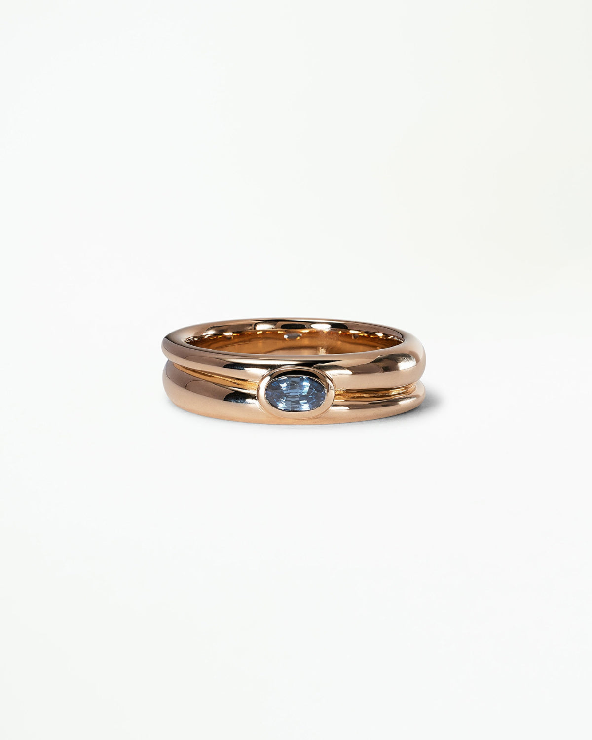 Blue Sapphire Spiral Ring