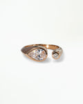 Pear Cut Diamond Dyad Signet Ring