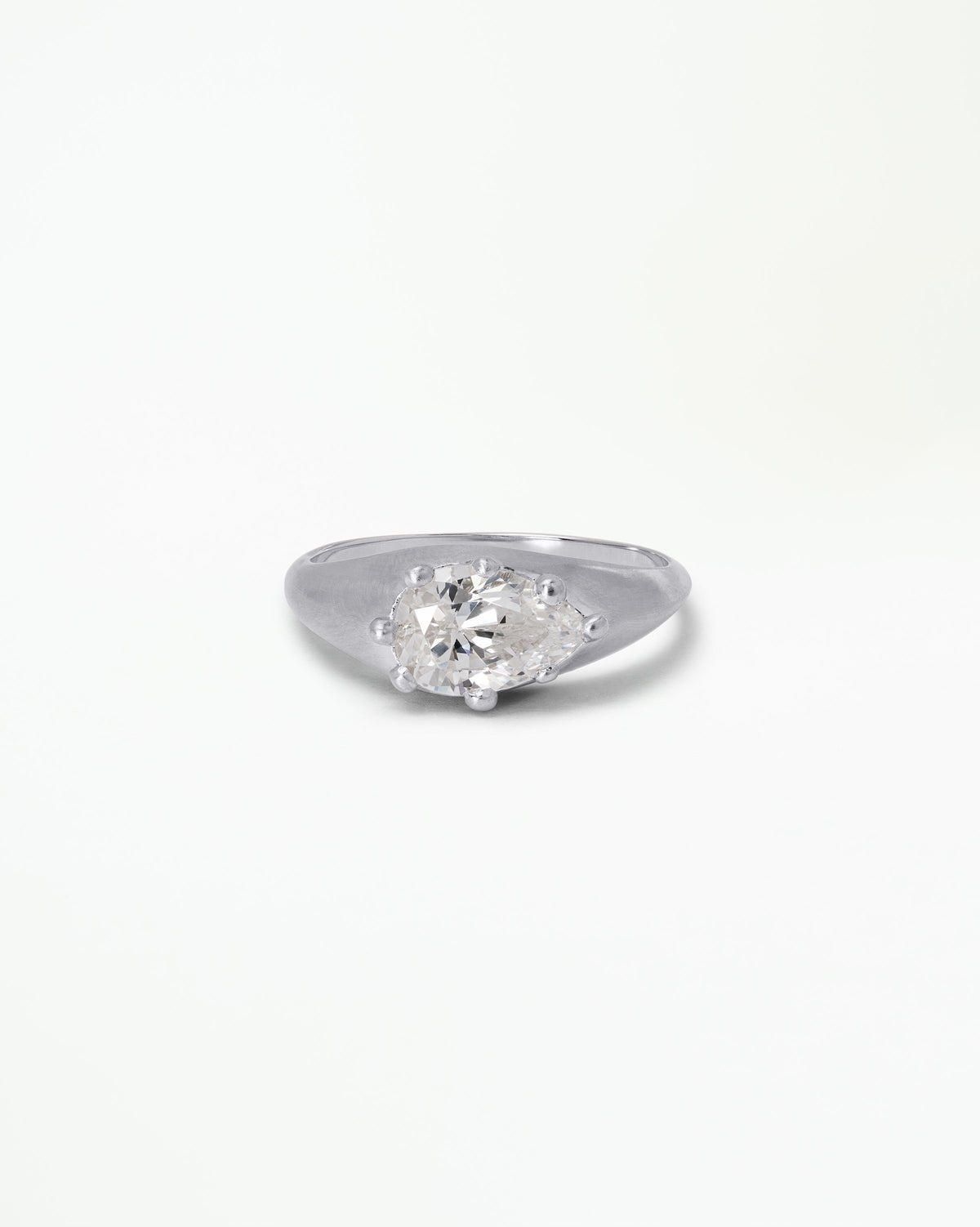 Pear Cut Diamond Signet Ring