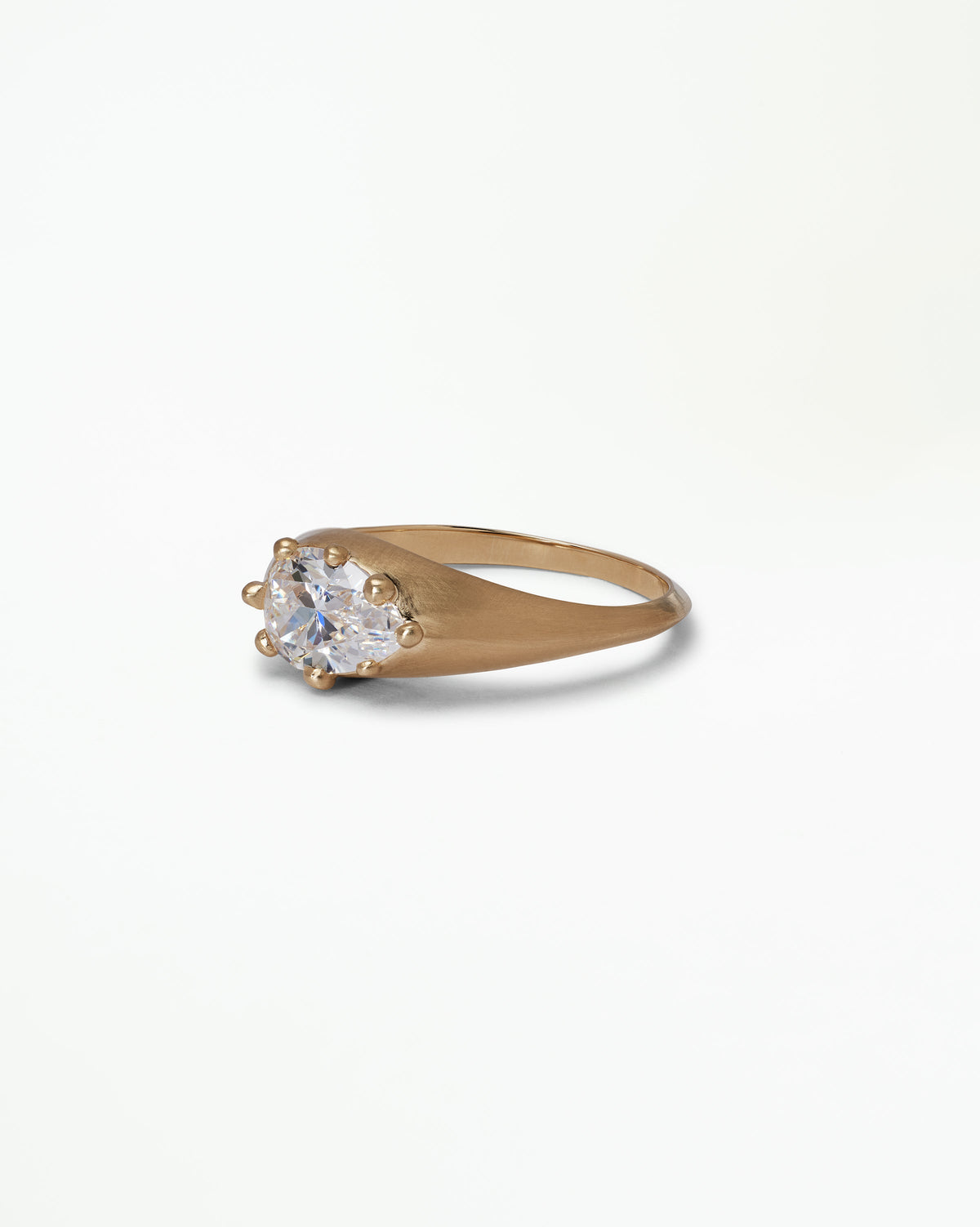 Pear Cut Diamond Signet Ring