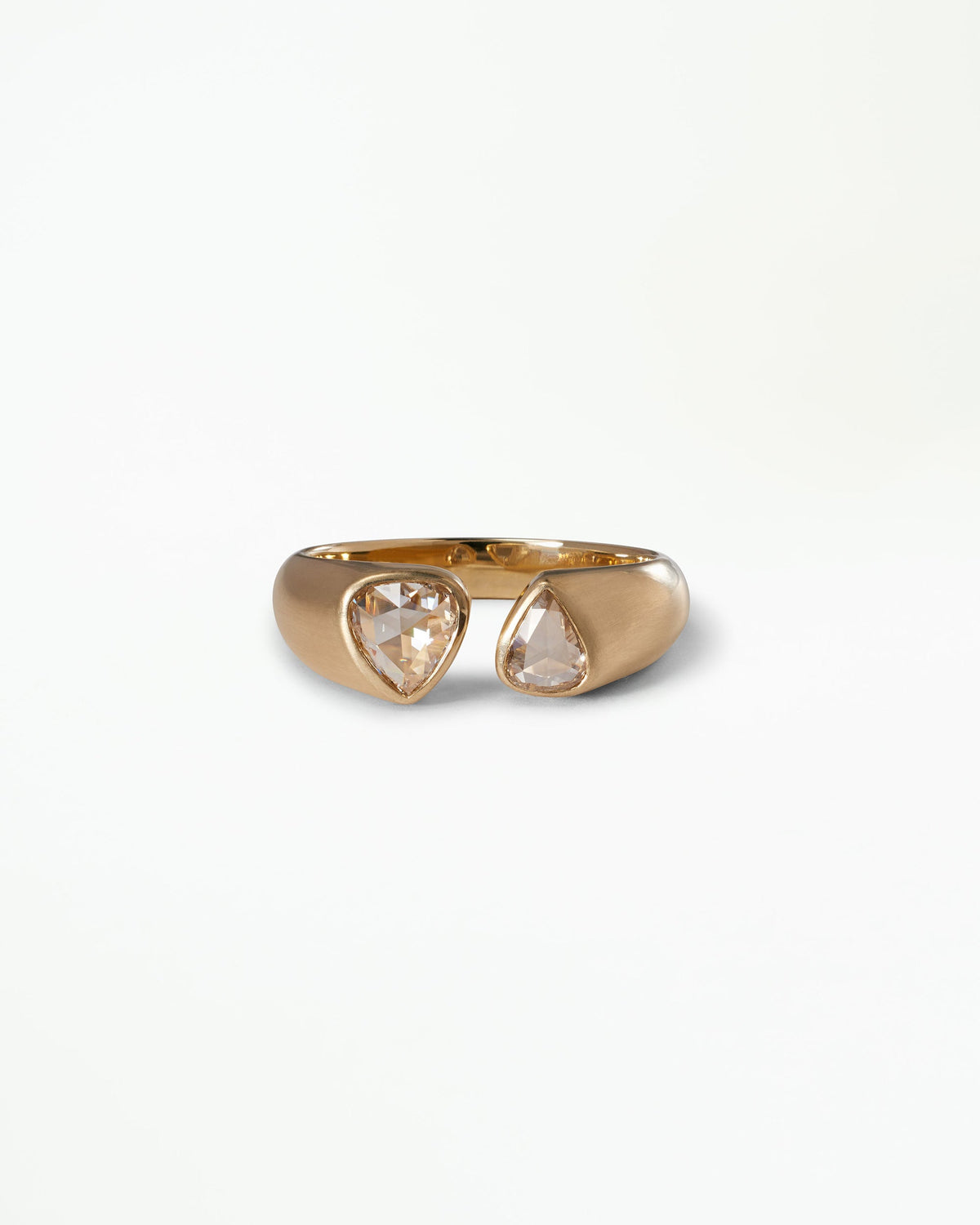 Pear Rose Cut Diamond Dyad Ring