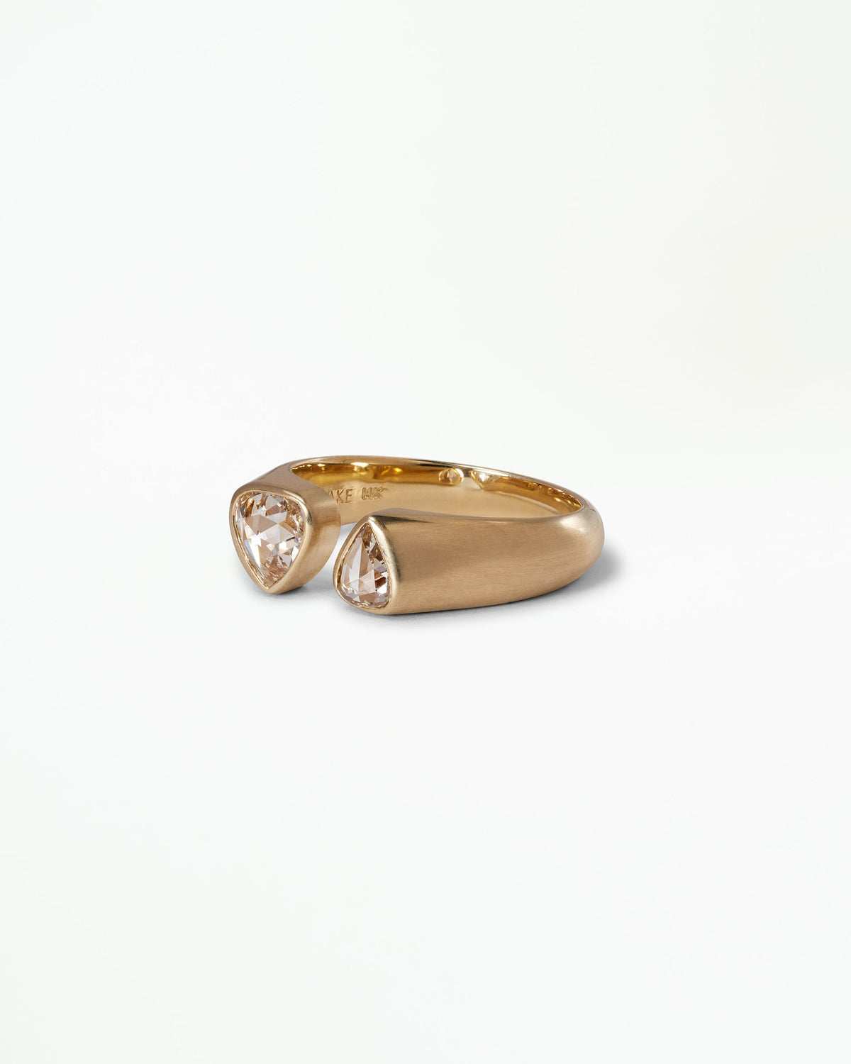 Pear Rose Cut Diamond Dyad Ring