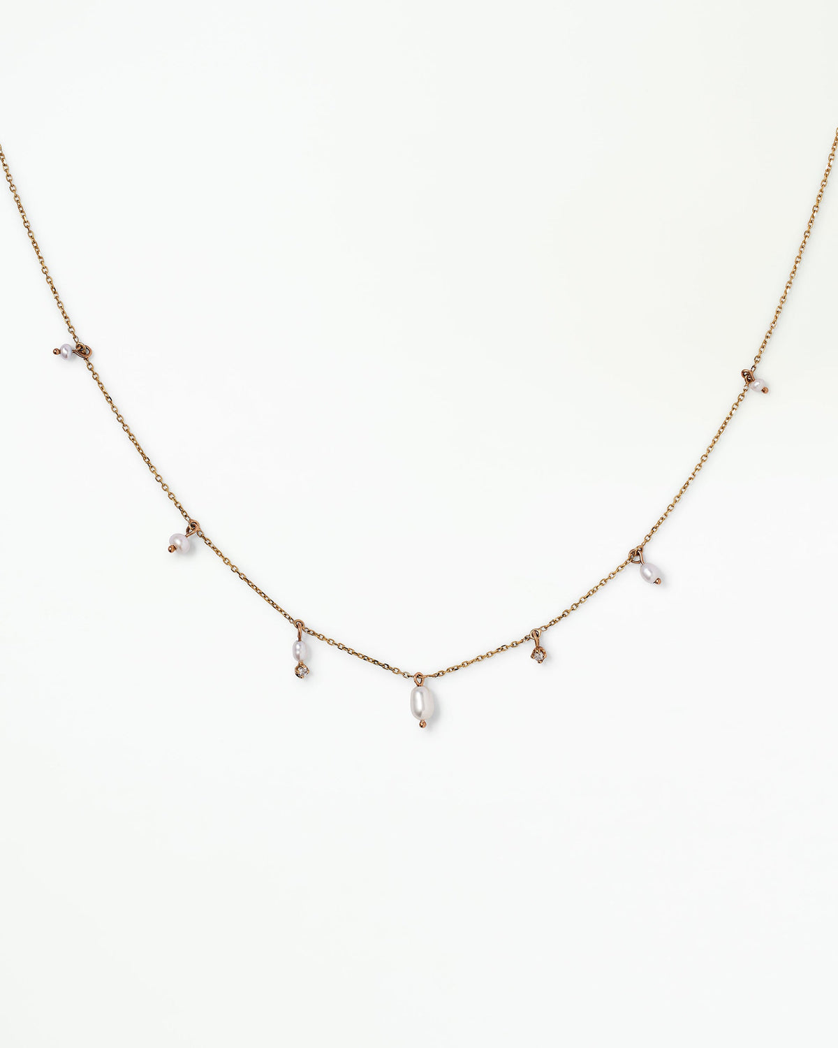 Pearl and Diamond Cascade Necklace