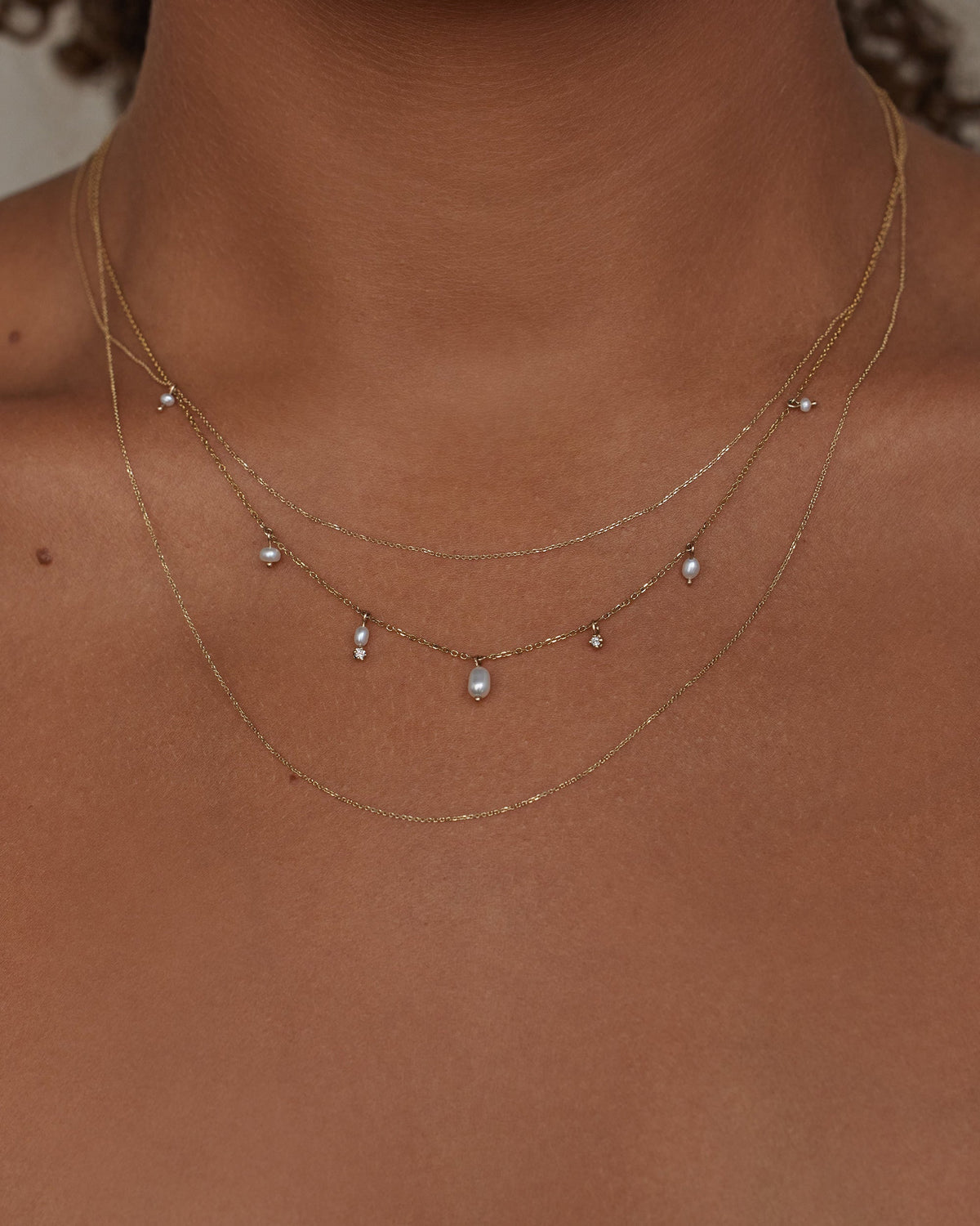 Pearl and Diamond Cascade Necklace