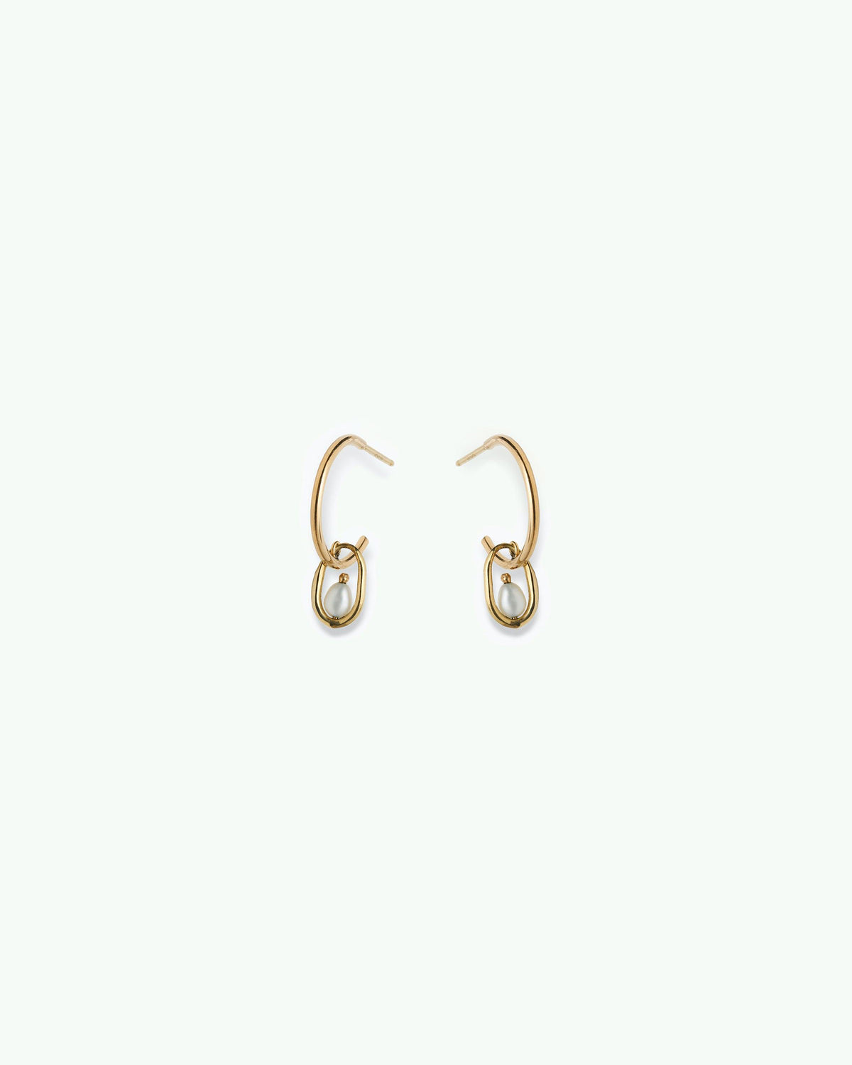 Pearl Droplet Hoop Earring