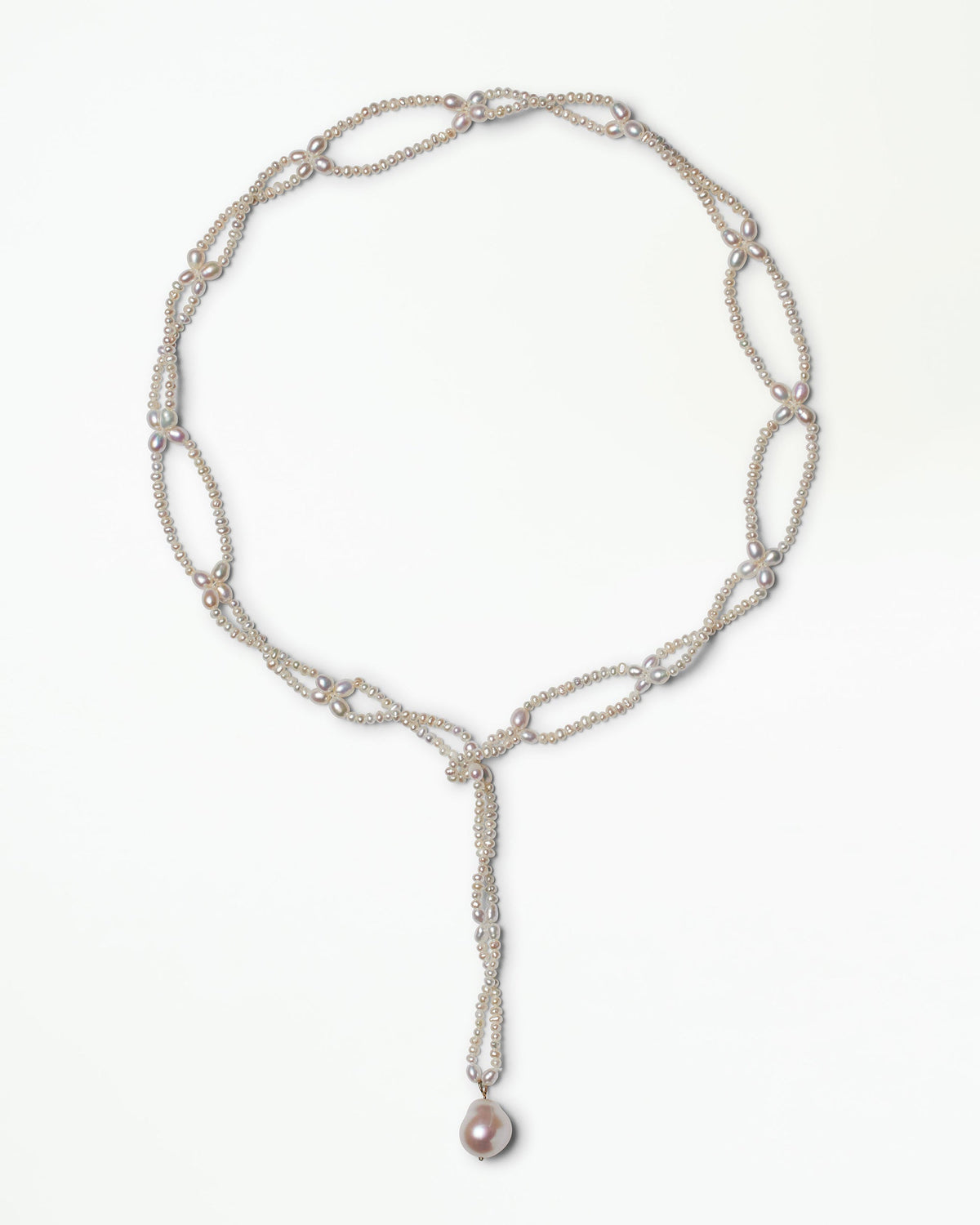 Pearl Petal Lariat Necklace