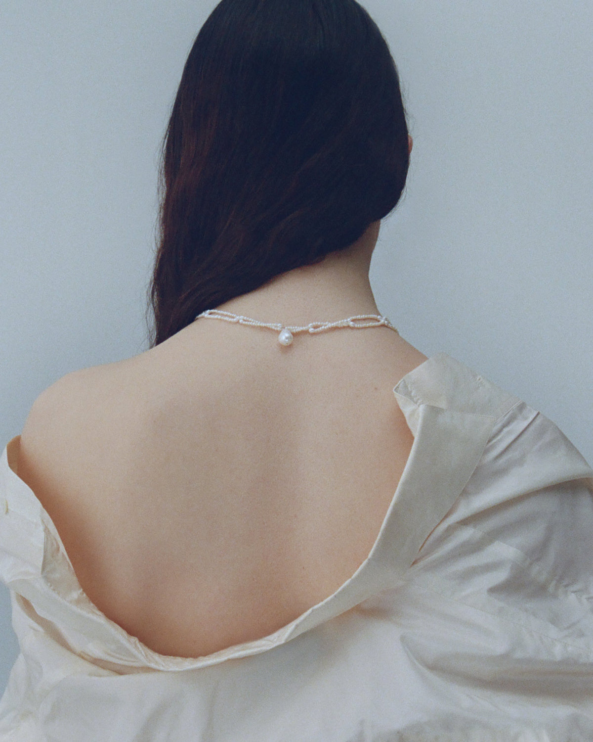 Pearl Petal Lariat Necklace